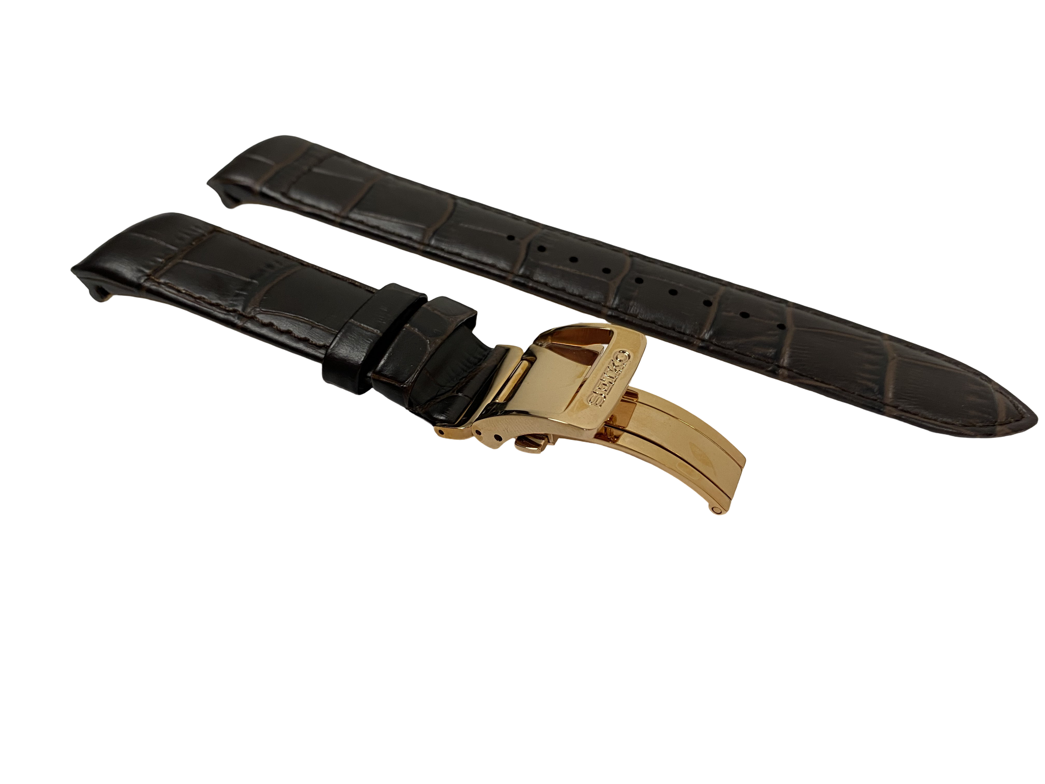 Allecto plus - Leren horlogeband 20mm reliëf patroon rundleer