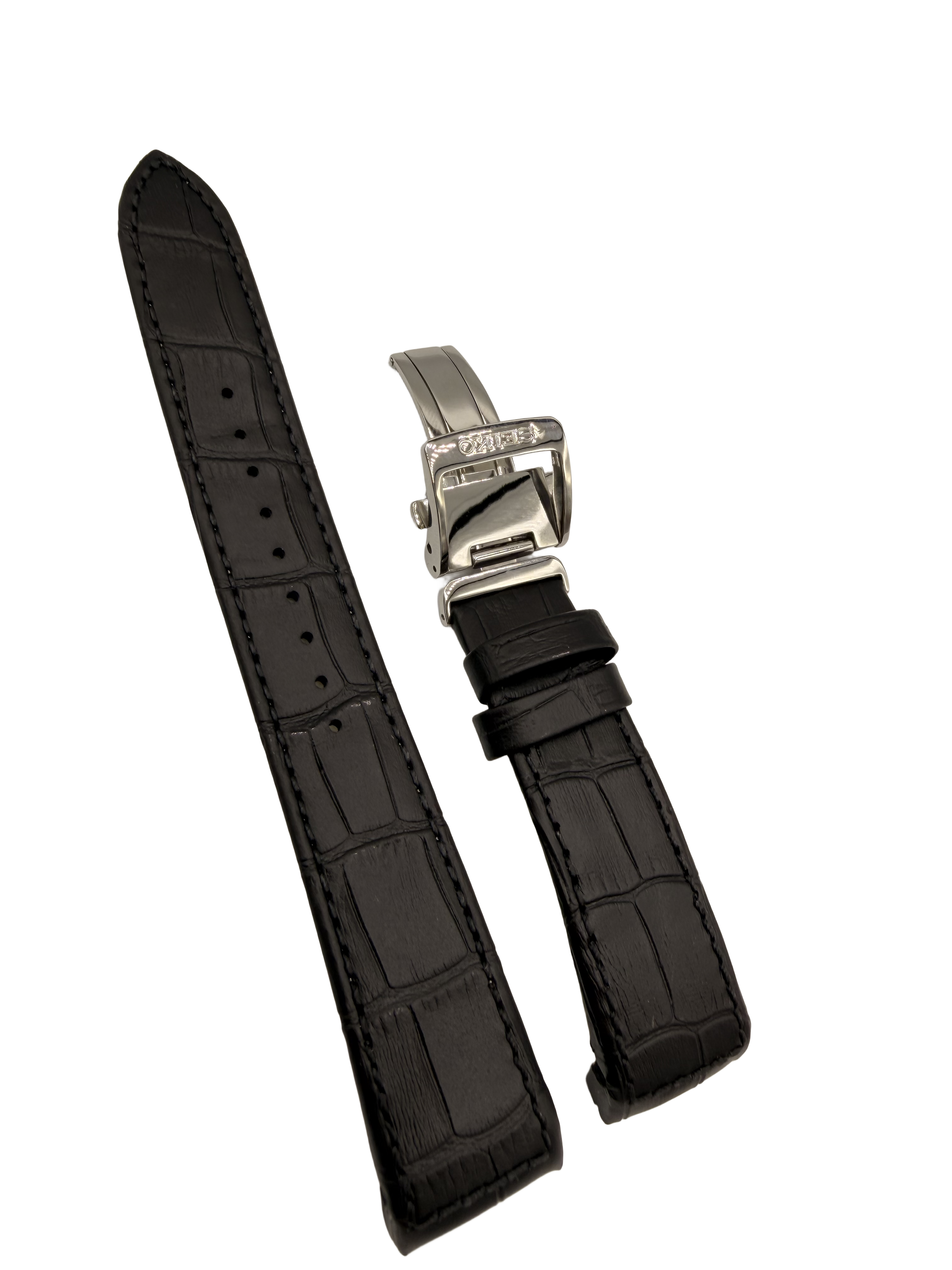 Horlogeband Seiko Premier SRX003P1 / SRL021P1 / SRN005P1 / SPC005P1 Zwart Leer 21mm 4A072