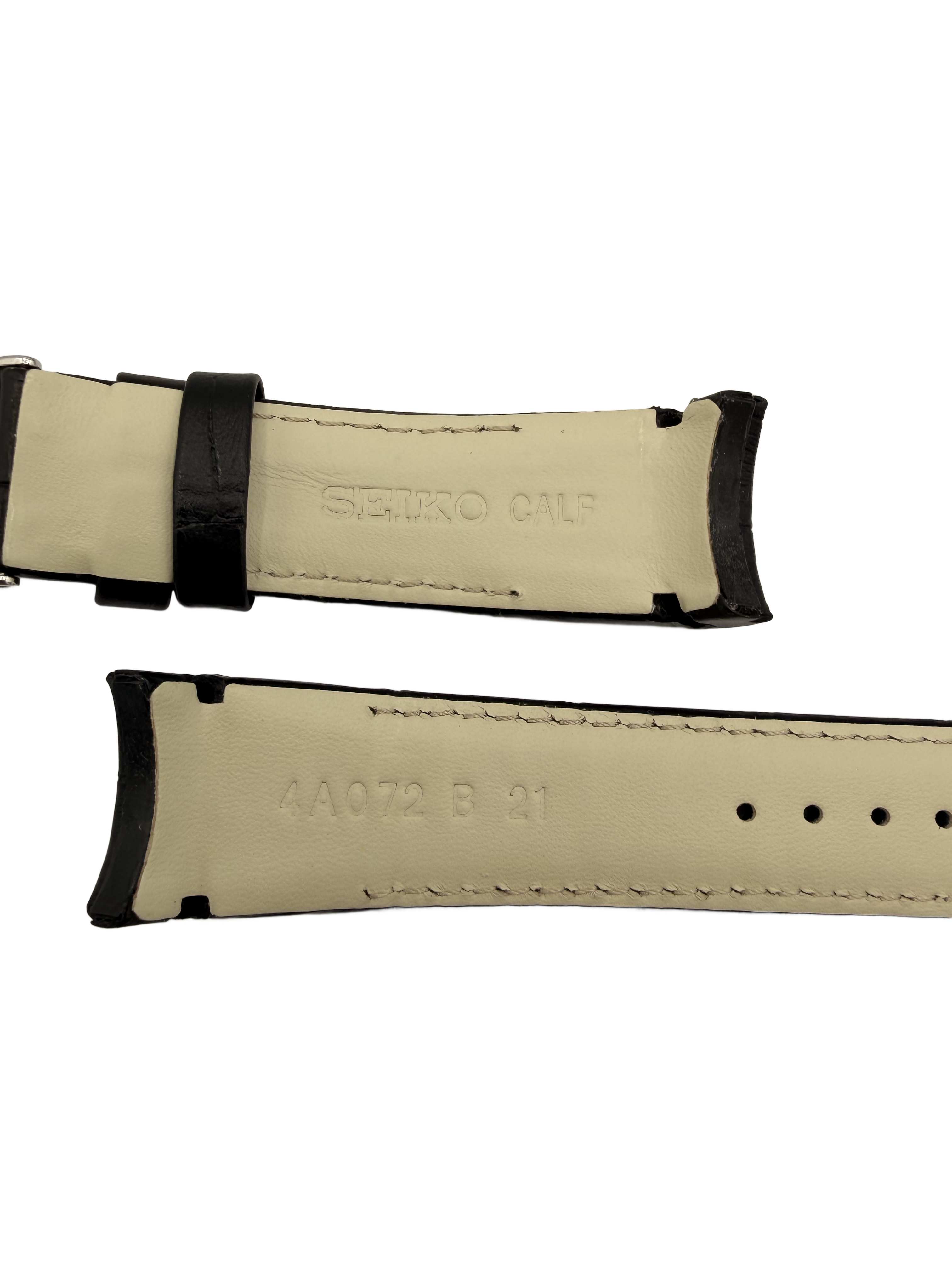 Horlogeband Seiko Premier SRX003P1 / SRL021P1 / SRN005P1 / SPC005P1 Zwart Leer 21mm 4A072