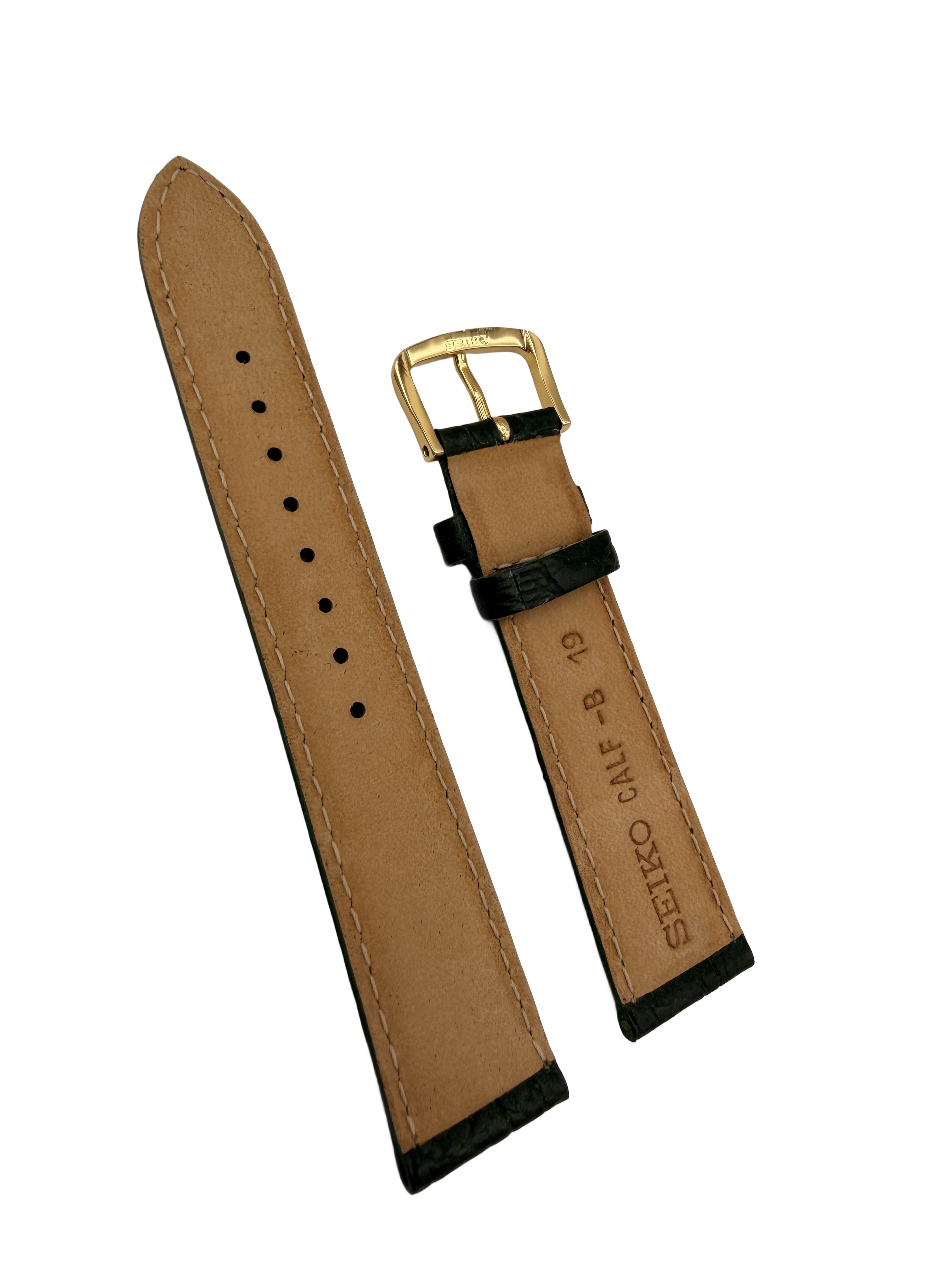 Horlogeband Seiko 7T32-6B40 Groen leren band 19 mm SDW746 - 4ER7KB