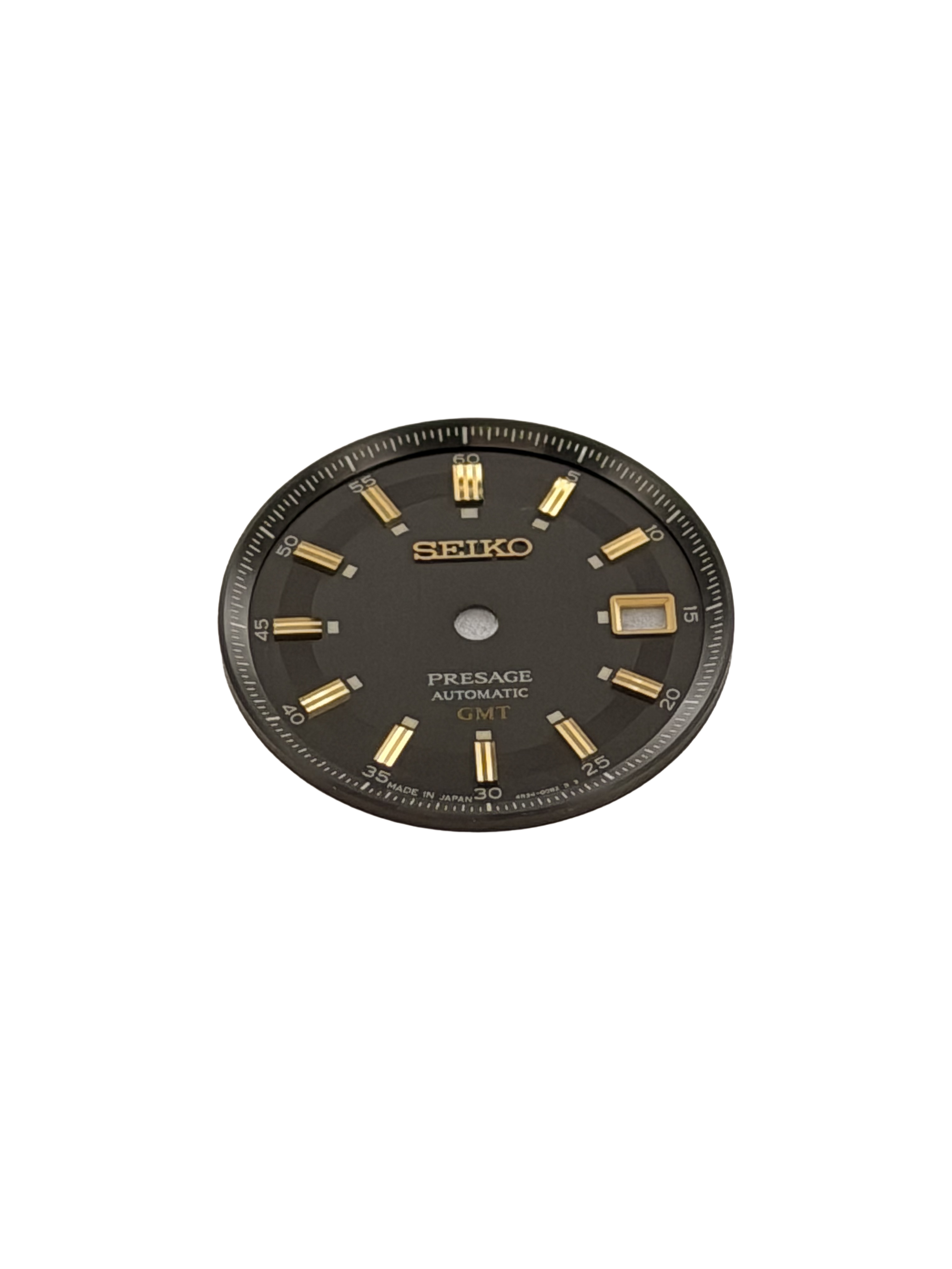 Seiko 4R3400B2XB14 Wijzerplaat SSK013J1 - 4R34-00B0 Presage Stijl 60s Bruin