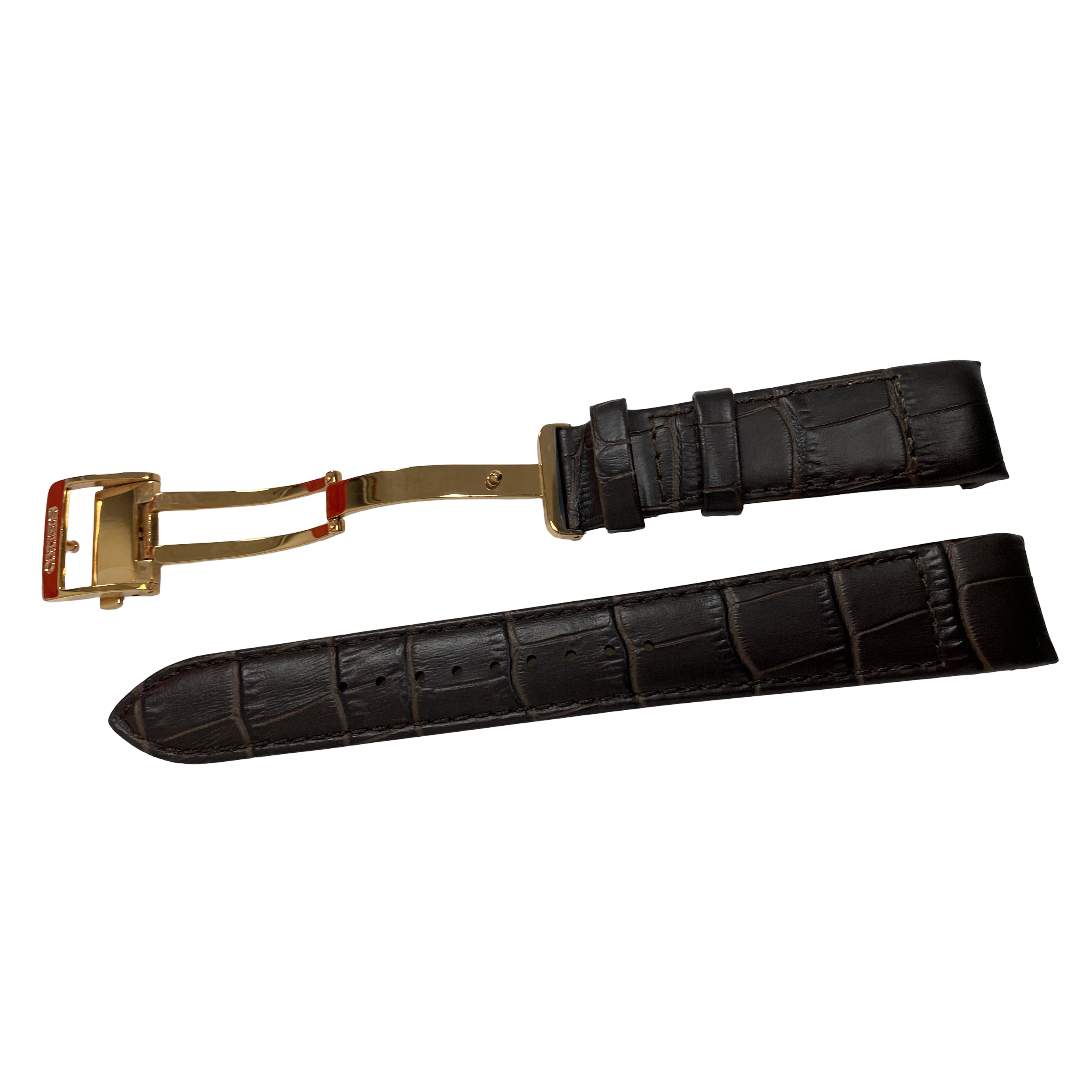 Horlogeband Seiko Premier Kinetic SRX008P1 bruine band 5D88-0AD0 Rosé sluiting