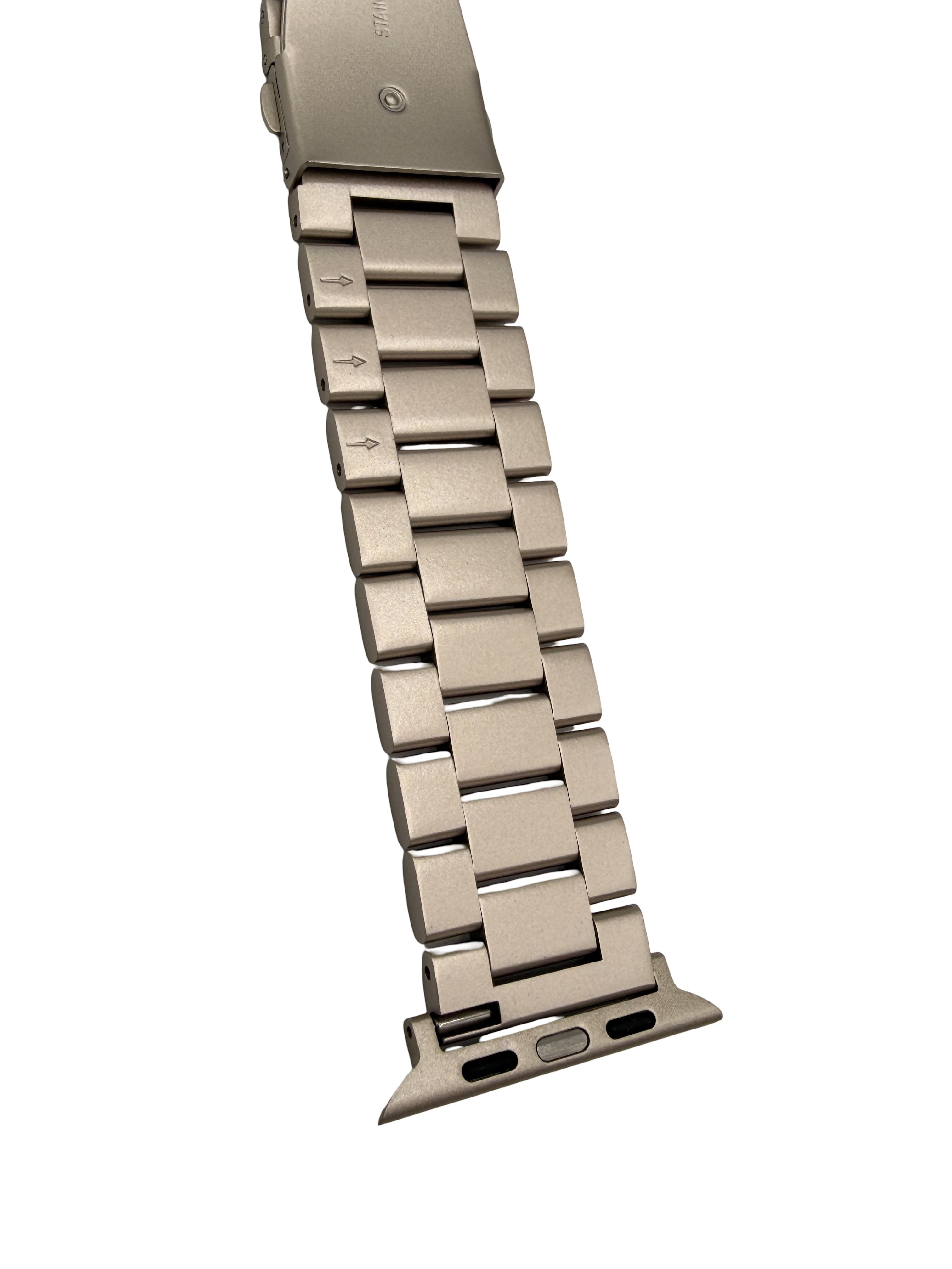 STRPZ® Apple Watch Bandje – Starlight Rvs (Roestvrij staal) – Horloge Series, SE & Ultra