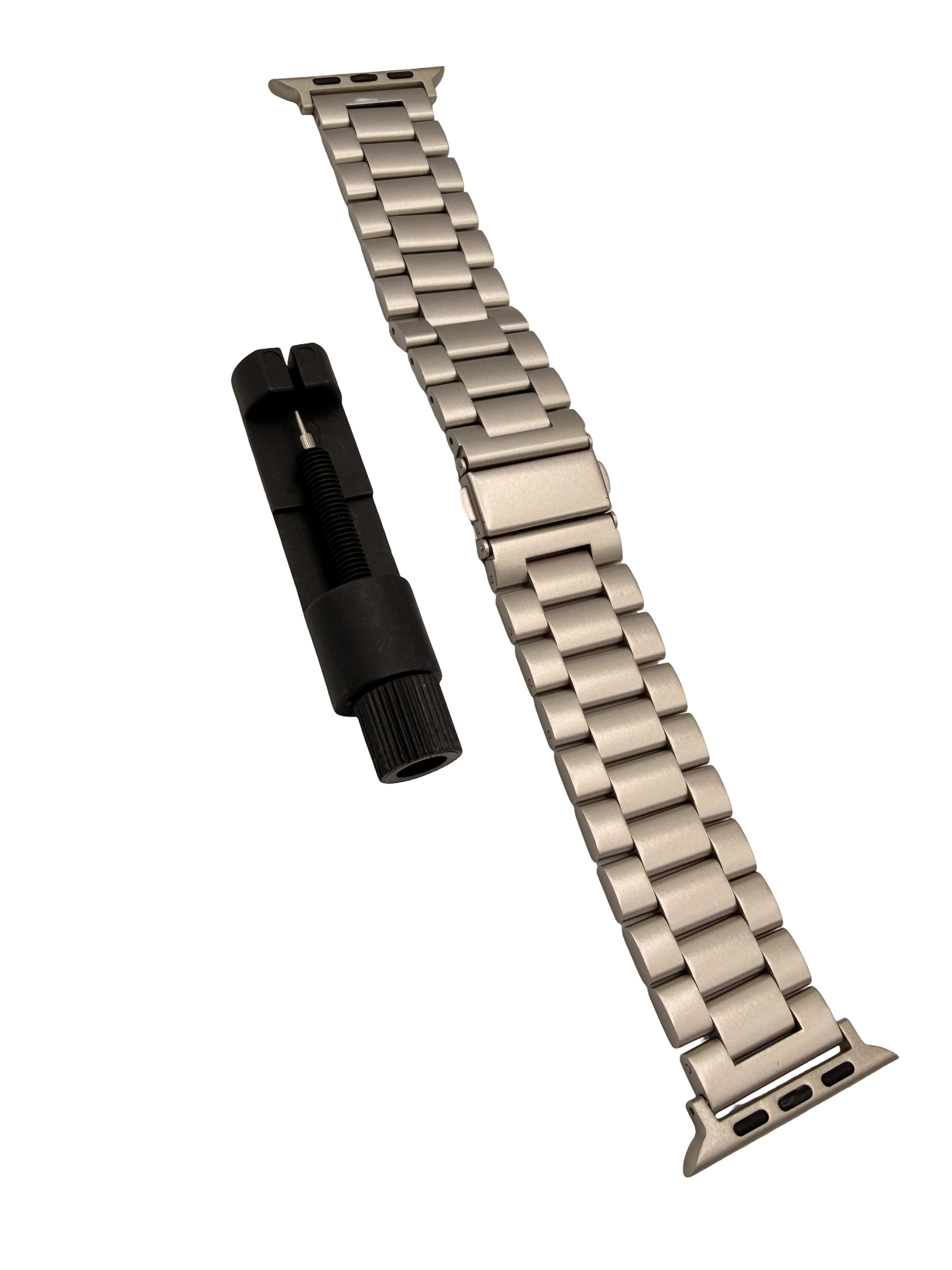 STRPZ® Apple Watch Bandje – Starlight Rvs (Roestvrij staal) – Horloge Series, SE & Ultra