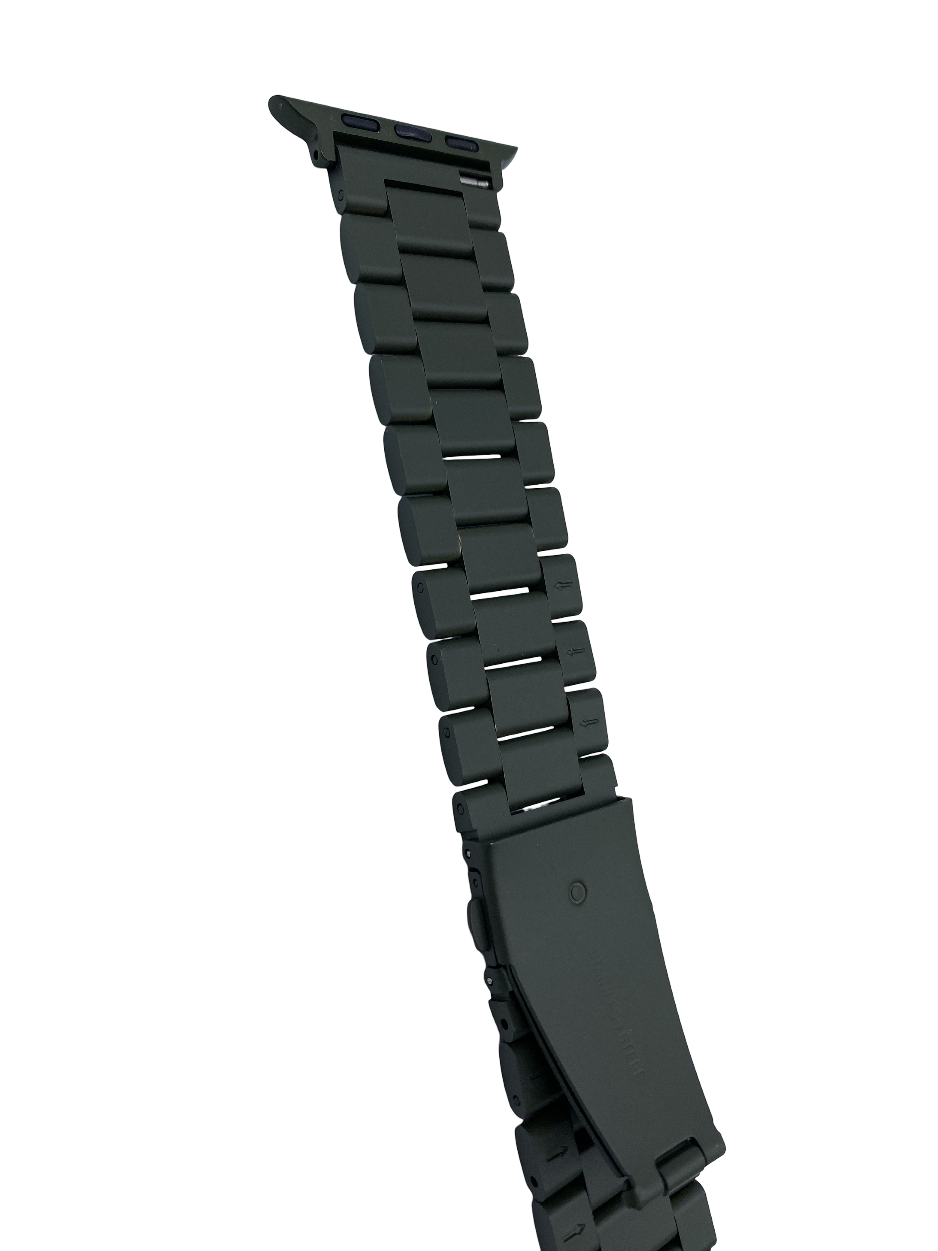 STRPZ® Apple Watch Bandje – Legergroen Rvs (Roestvrij staal) – Horloge Series, SE & Ultra