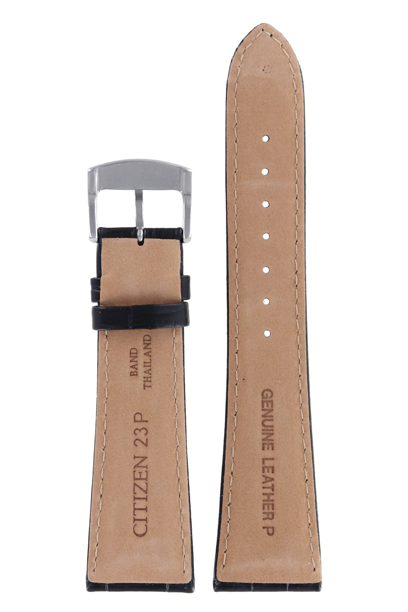 Citizen AN9010 - 09E - F560 - S068657 Watch Band 59 - S52119 Black Leather 23 mm - Watch Plaza