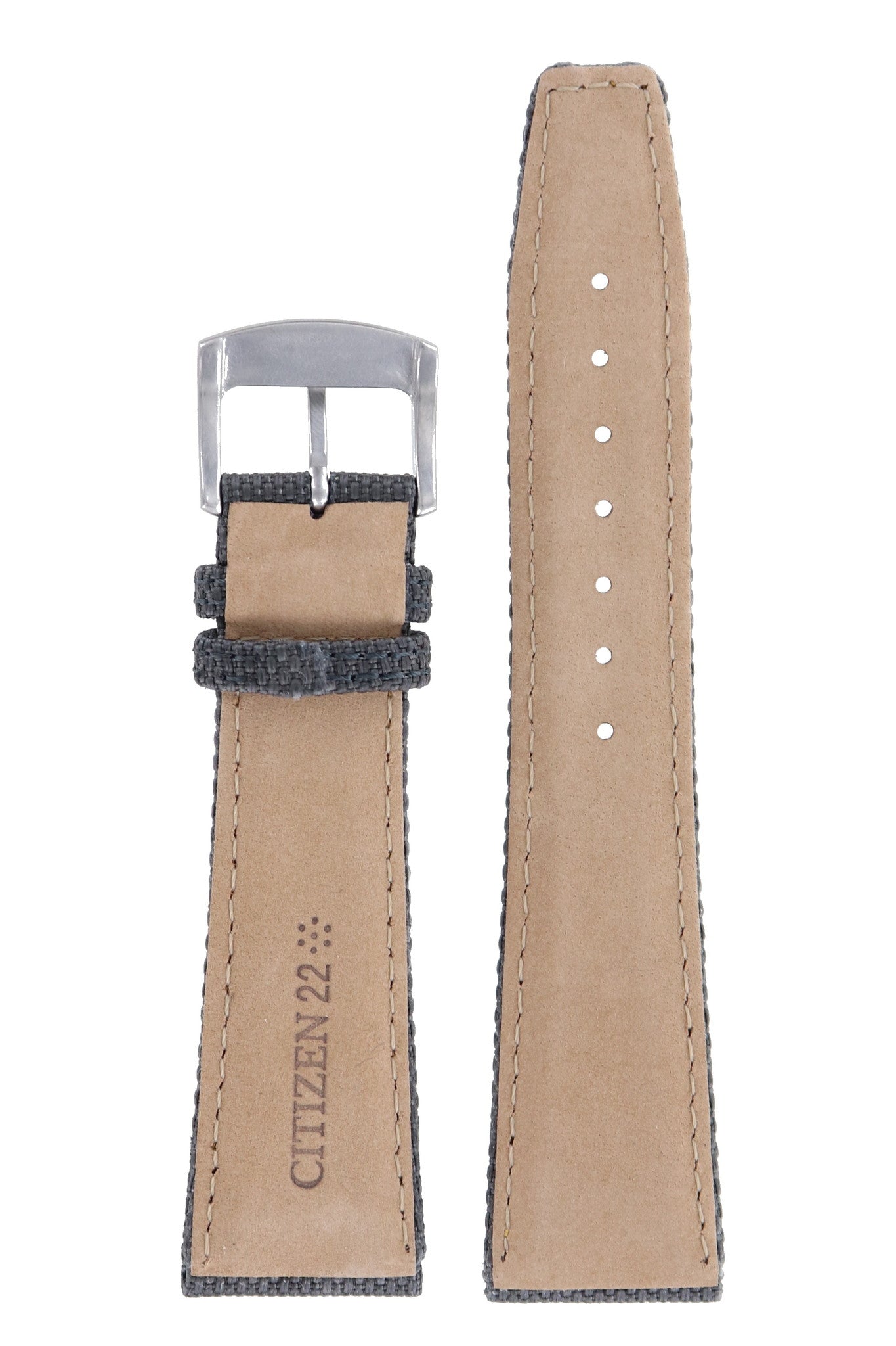 Citizen CA0130 - 23A Solar Watch Band 59 - S52252 Grey Leather 22 mm Eco - Drive - Watch Plaza