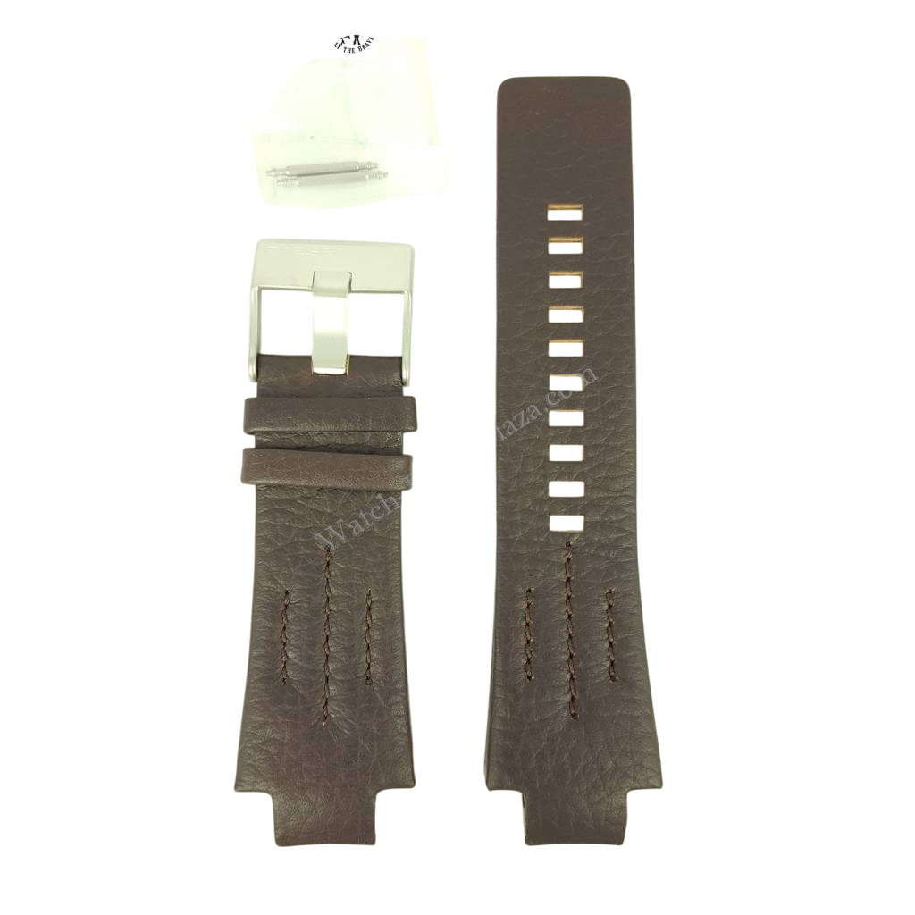 Diesel DZ4128 Watch strap dark brown leather - Watch Plaza
