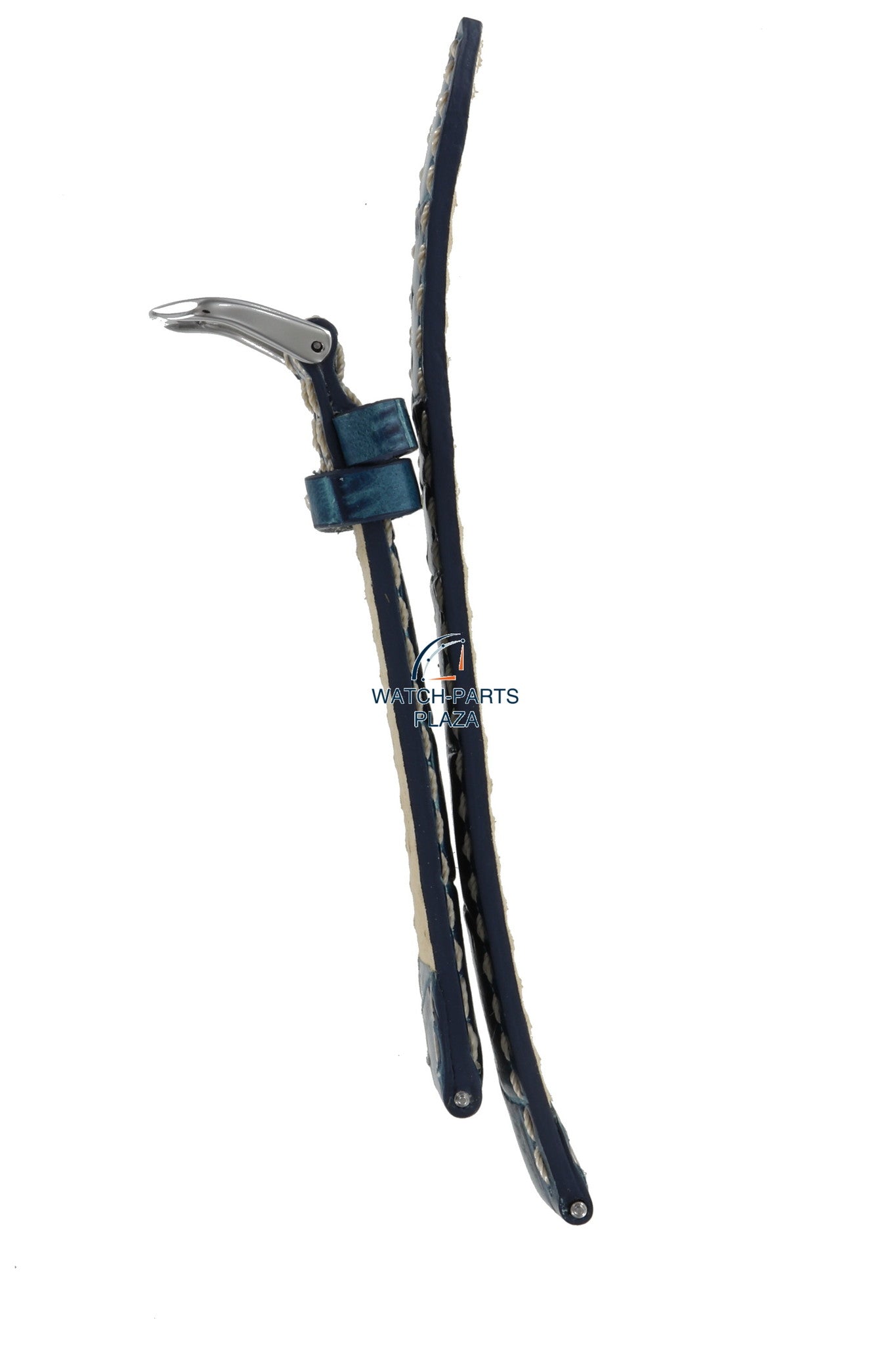 Fossil JR8035 Watch Band JR - 8035 Blue Leather 18 mm Authentic - Watch Plaza