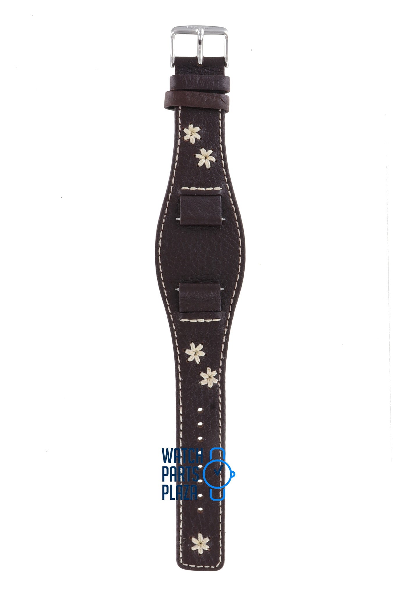 Fossil JR8452 Watch Band JR - 8452 Dark Brown Leather 16 mm - Watch Plaza