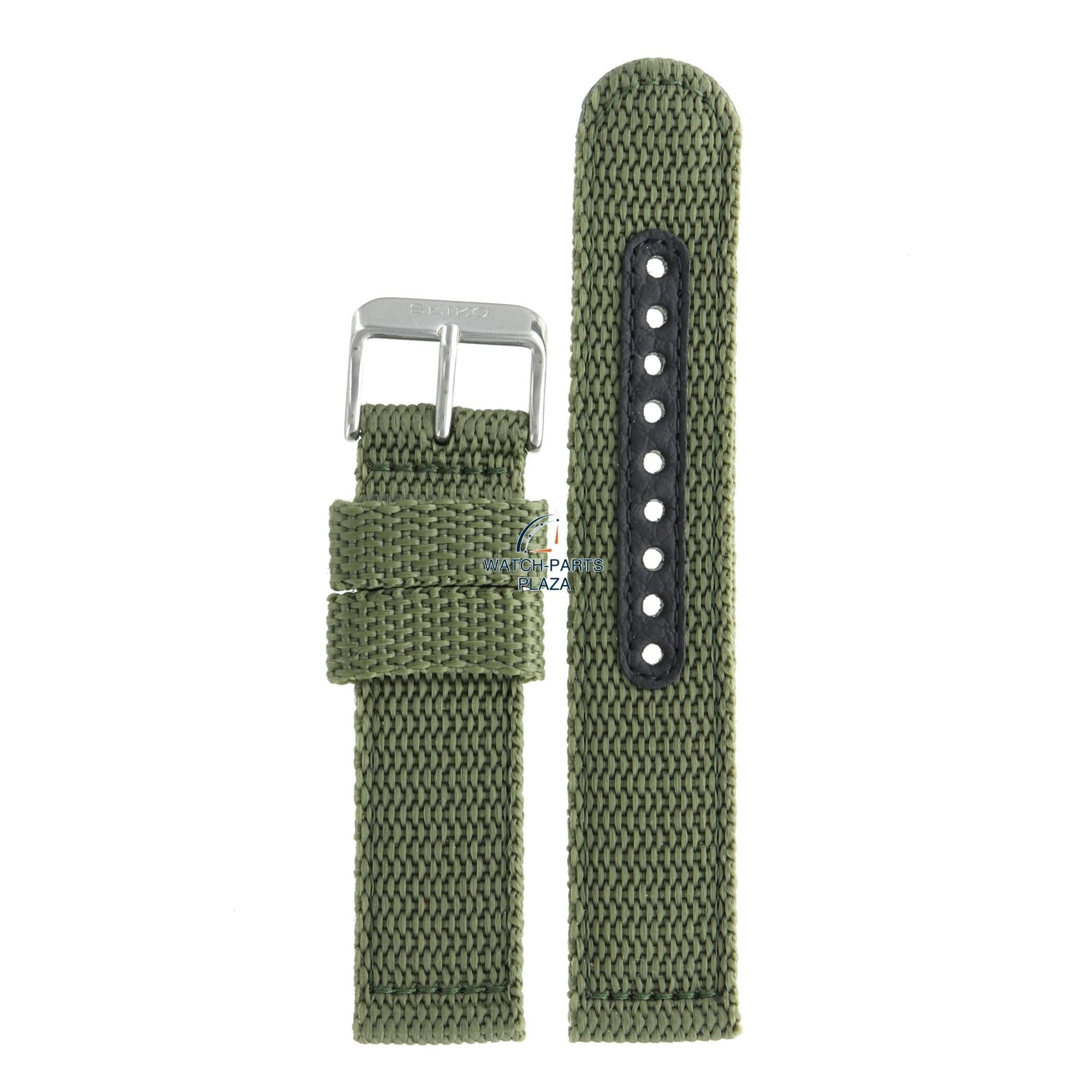 Seiko 4KC9JZ Watch band SND321 - 7T92 & 7T94 green canvas 20 mm - Military - Watch Plaza