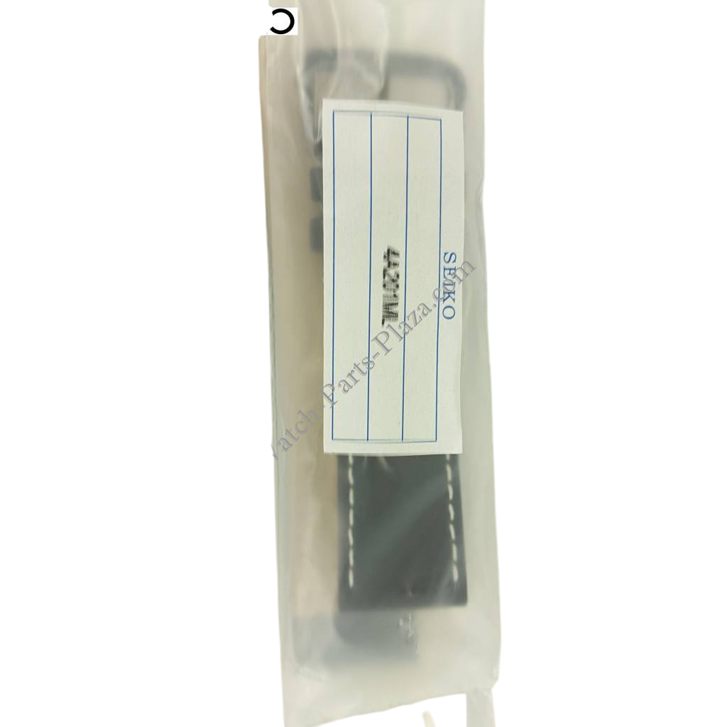 SEIKO Black Watch Strap 4A201 H 22 mm 7T92 0JS0 Genuine Calf Leather Band ION - Watch Plaza