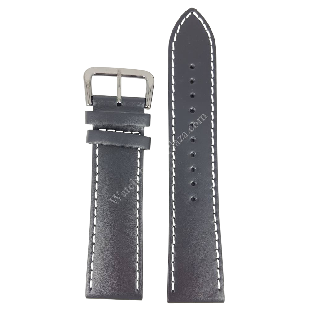 SEIKO Black Watch Strap 4A201 H 22 mm 7T92 0JS0 Genuine Calf Leather Band ION - Watch Plaza