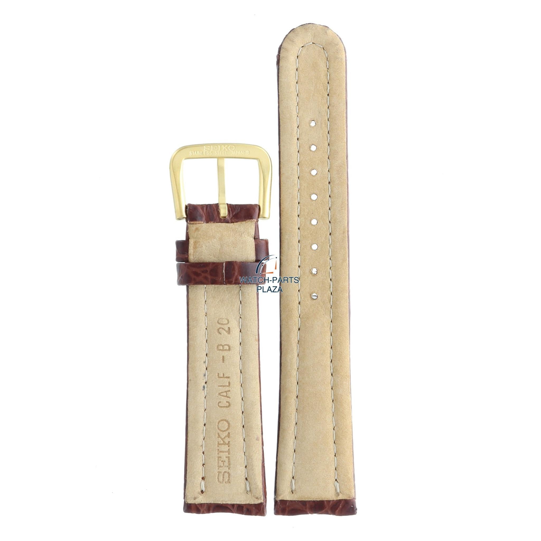 Seiko BRJ73K Watch band SDW202 - 7T32 F020 brown leather 20 mm - Sports 150 - Watch Plaza