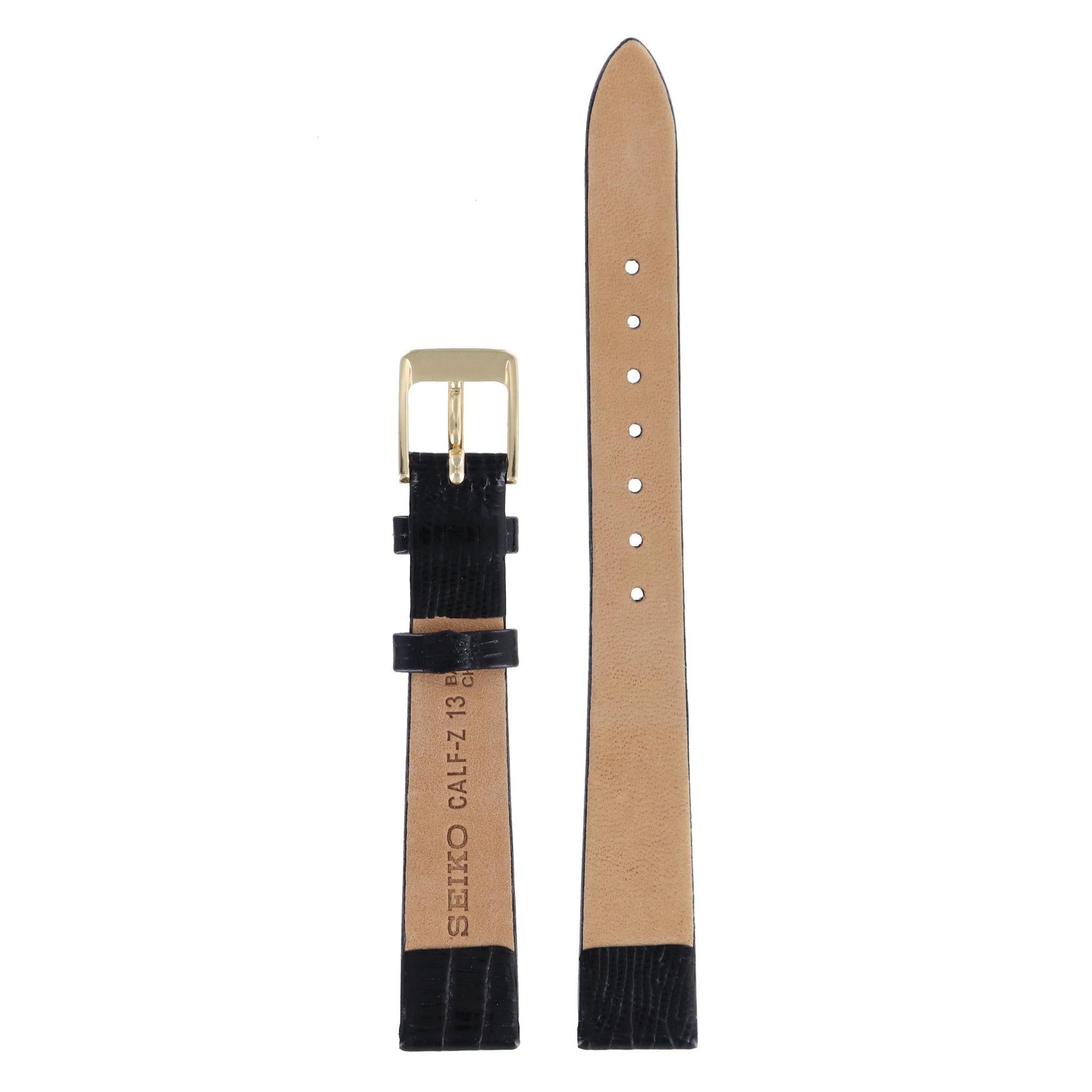 Seiko Calf - Z 13 - 1N00 - 0C99 Watch Band 4GY3YZ Black Leather 13 mm - Watch Plaza