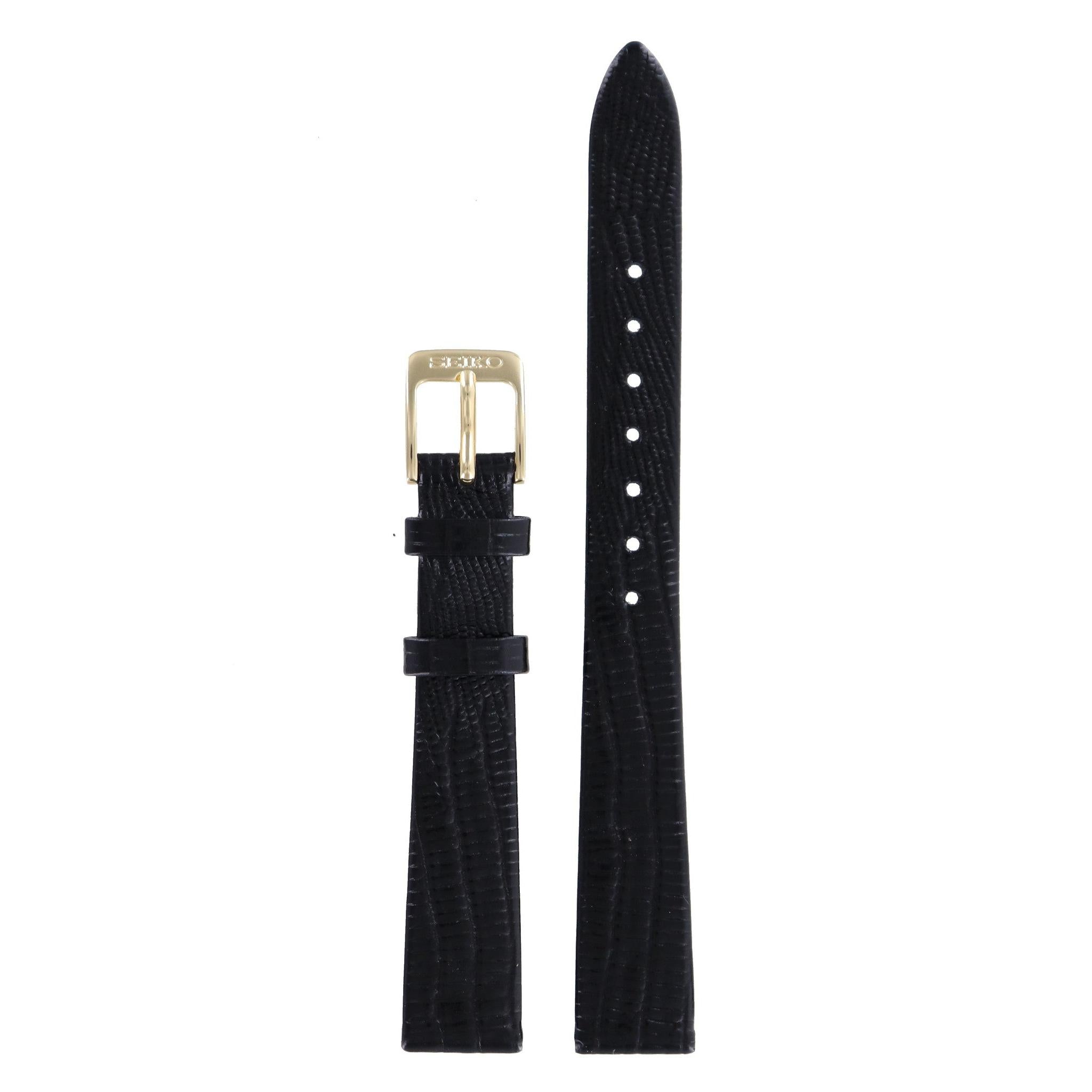 Seiko Calf - Z 13 - 1N00 - 0C99 Watch Band 4GY3YZ Black Leather 13 mm - Watch Plaza