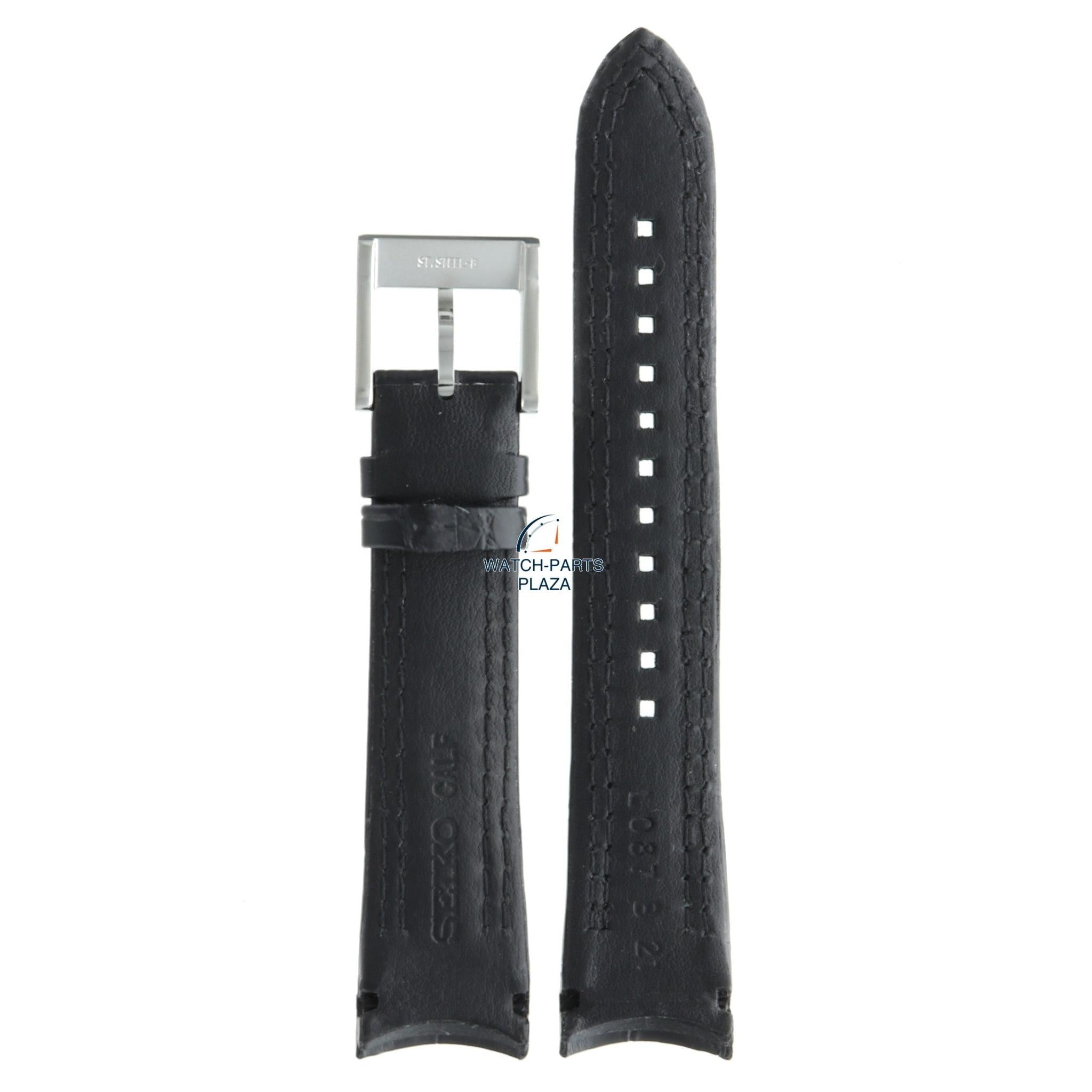 Seiko L087011J0 Watch band SNAE95 & SNAF01 black leather 21 mm - Sportura - Watch Plaza