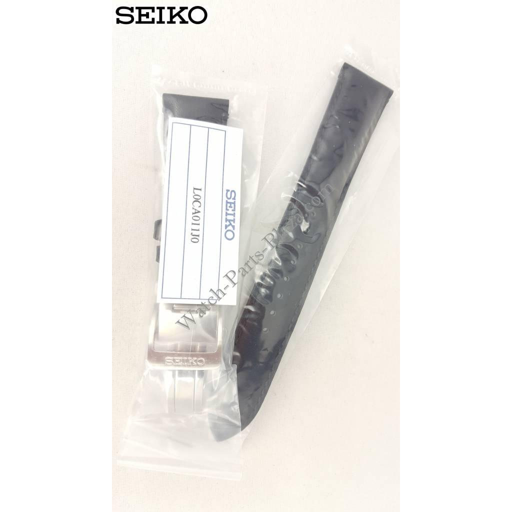 Seiko L0CA011J0 Watch band SARG011 - LOCA B 20 black leather 20 mm - Mechanical - Watch Plaza
