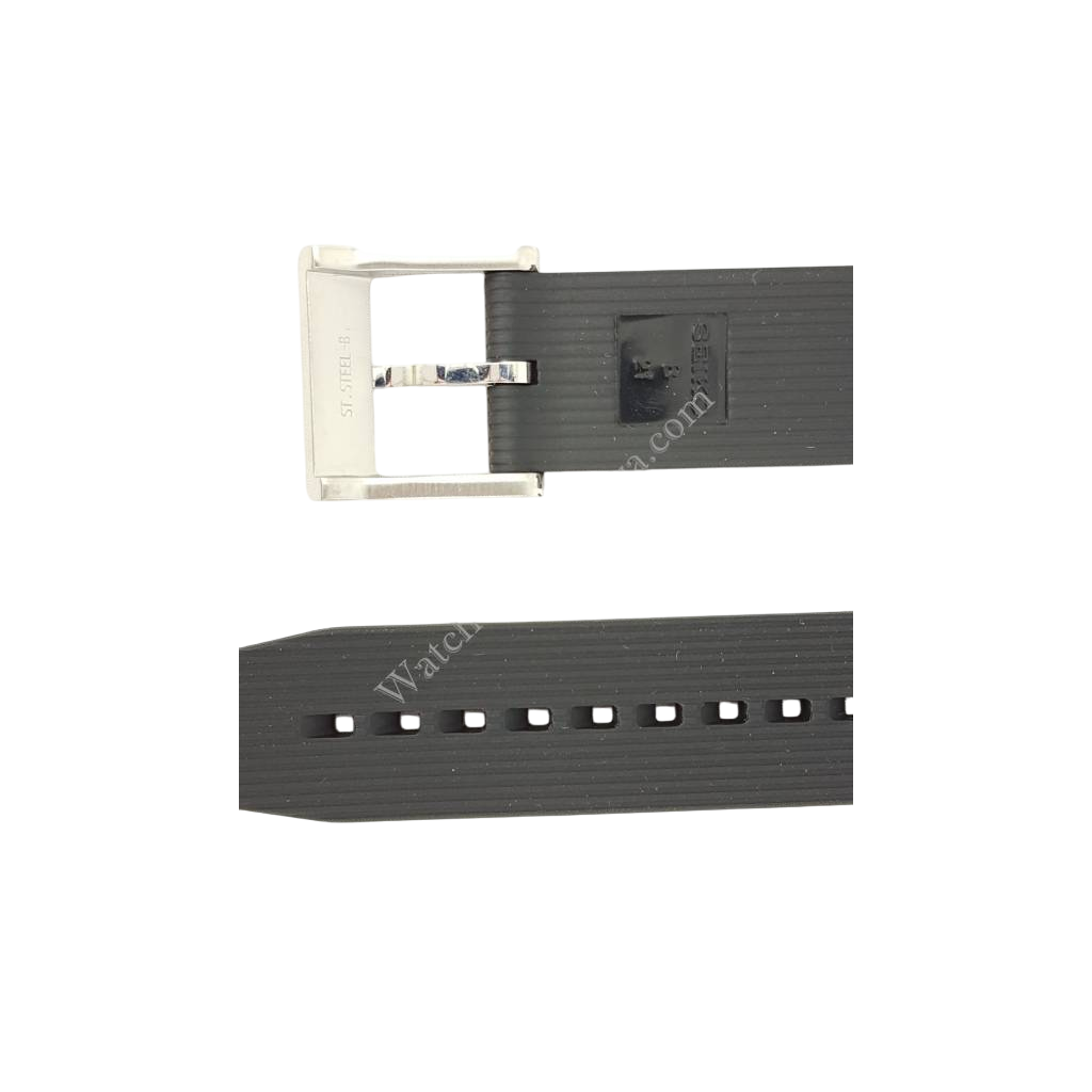 Seiko SNAE87P1 Black Rubber Watch Band 7T62 - 0LC0 Strap 21mm - Watch Plaza