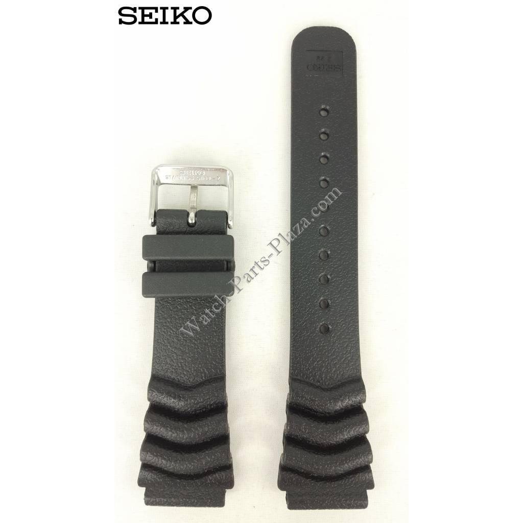 Seiko SRP497K1 SRP639 SKZ327 Black Rubber Watch Band 22 mm R002031J0 - Watch Plaza