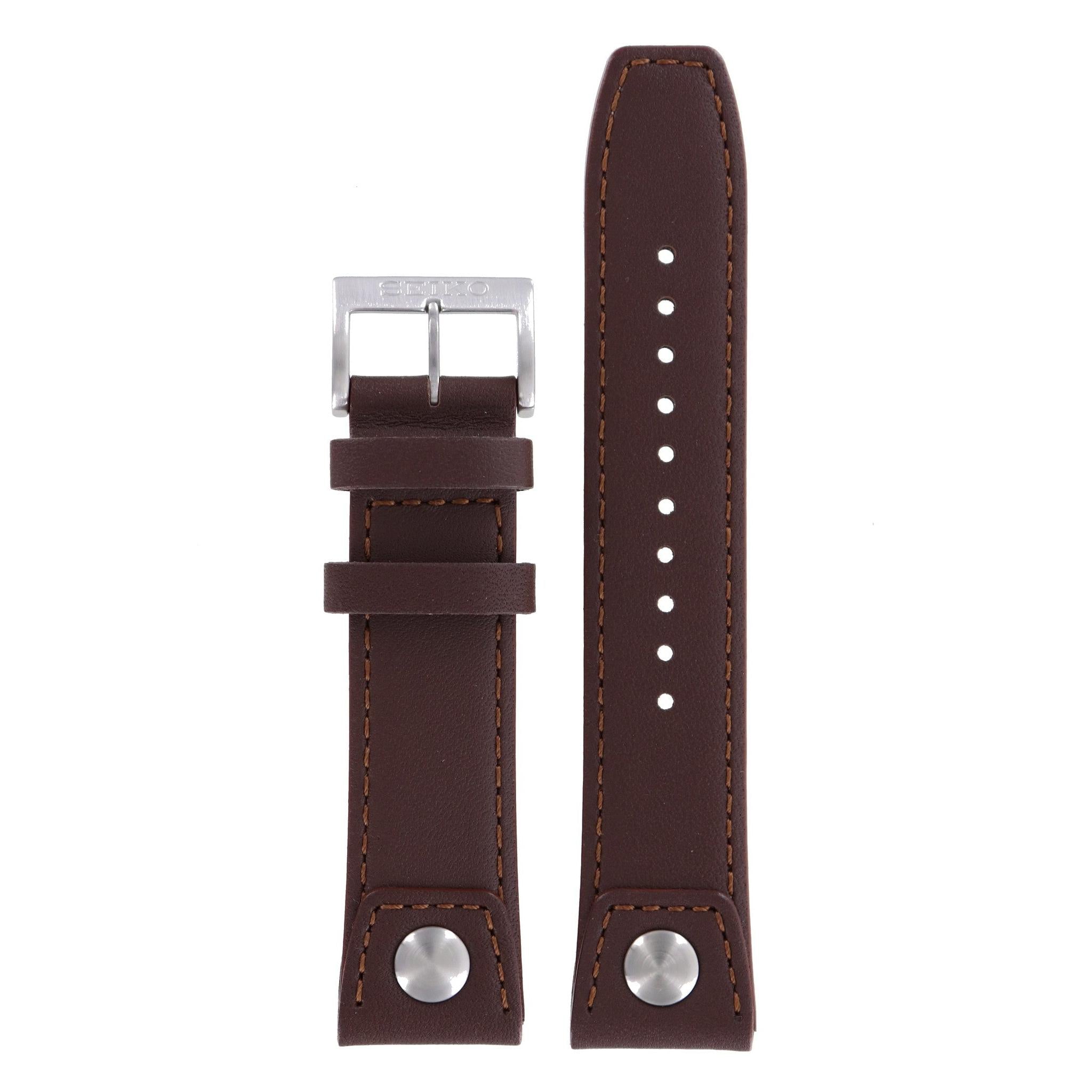 Seiko Z 22 - SNQ041 - 6A32 - 00E0 Watch Band 4K22JZ Brown Leather 22 mm Perpetual Calendar - Watch Plaza