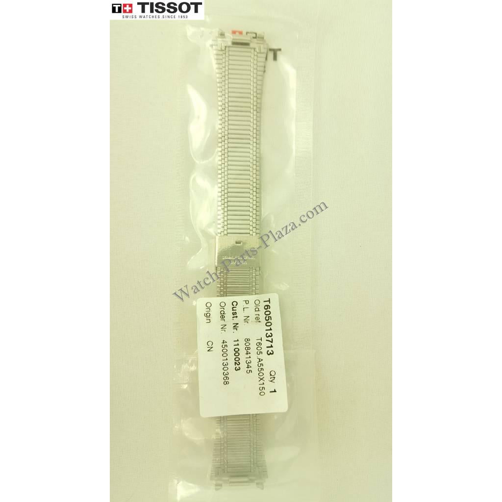 Tissot Seastar A550X Watch Band T605013713 Grey Stainless Steel 18 mm Seastar - Watch Plaza
