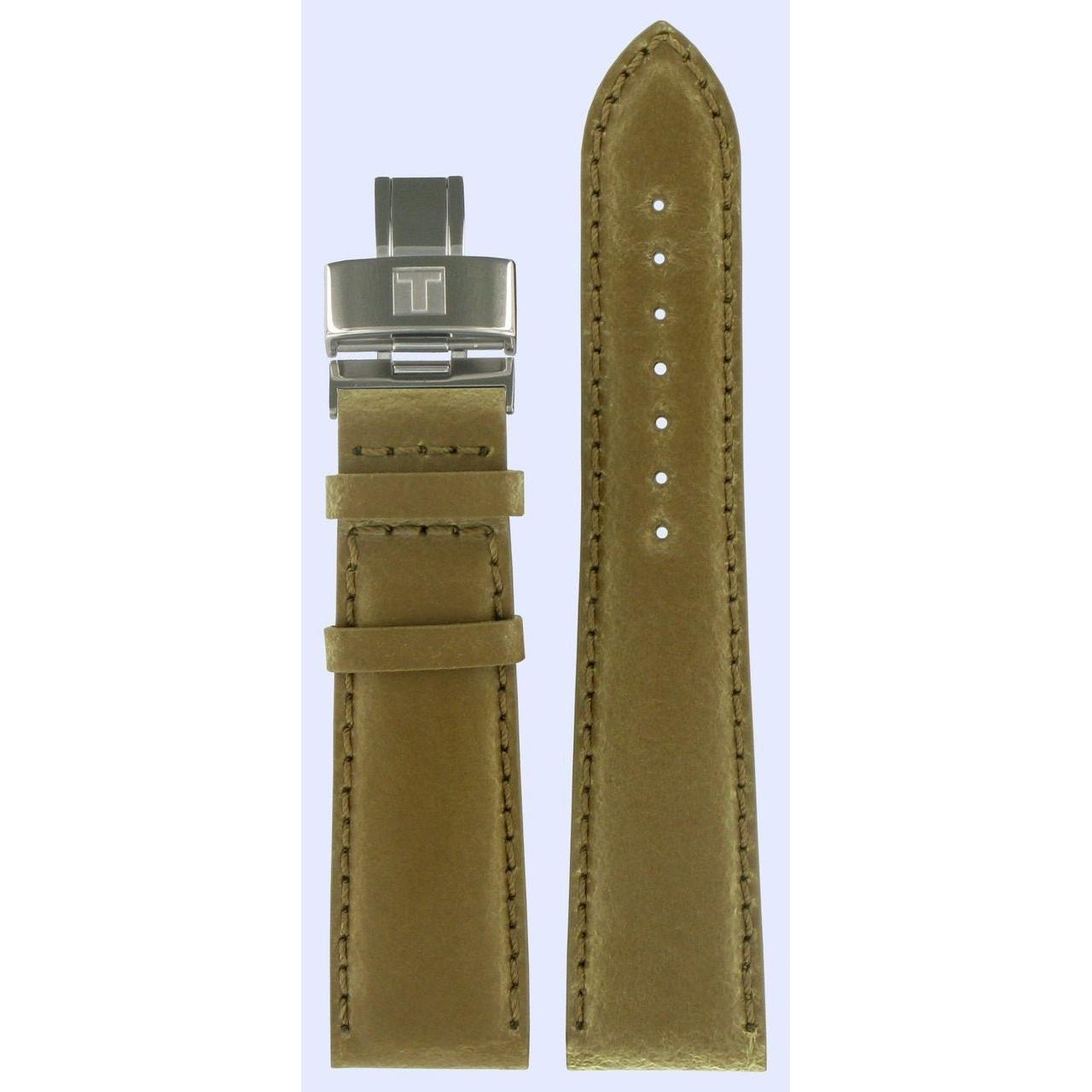 Tissot T005517A - T005.517A Watch Band T600020855 Brown Leather 22 mm Quadrato - Watch Plaza