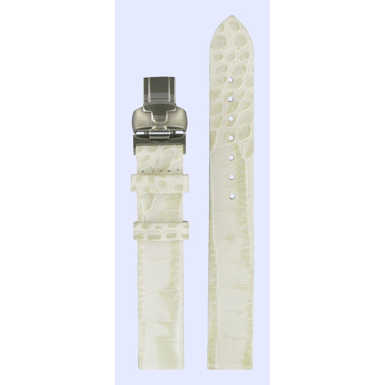 Tissot T02147582 Watch Band T600026369 White Leather 14 mm T - Wave - Watch Plaza