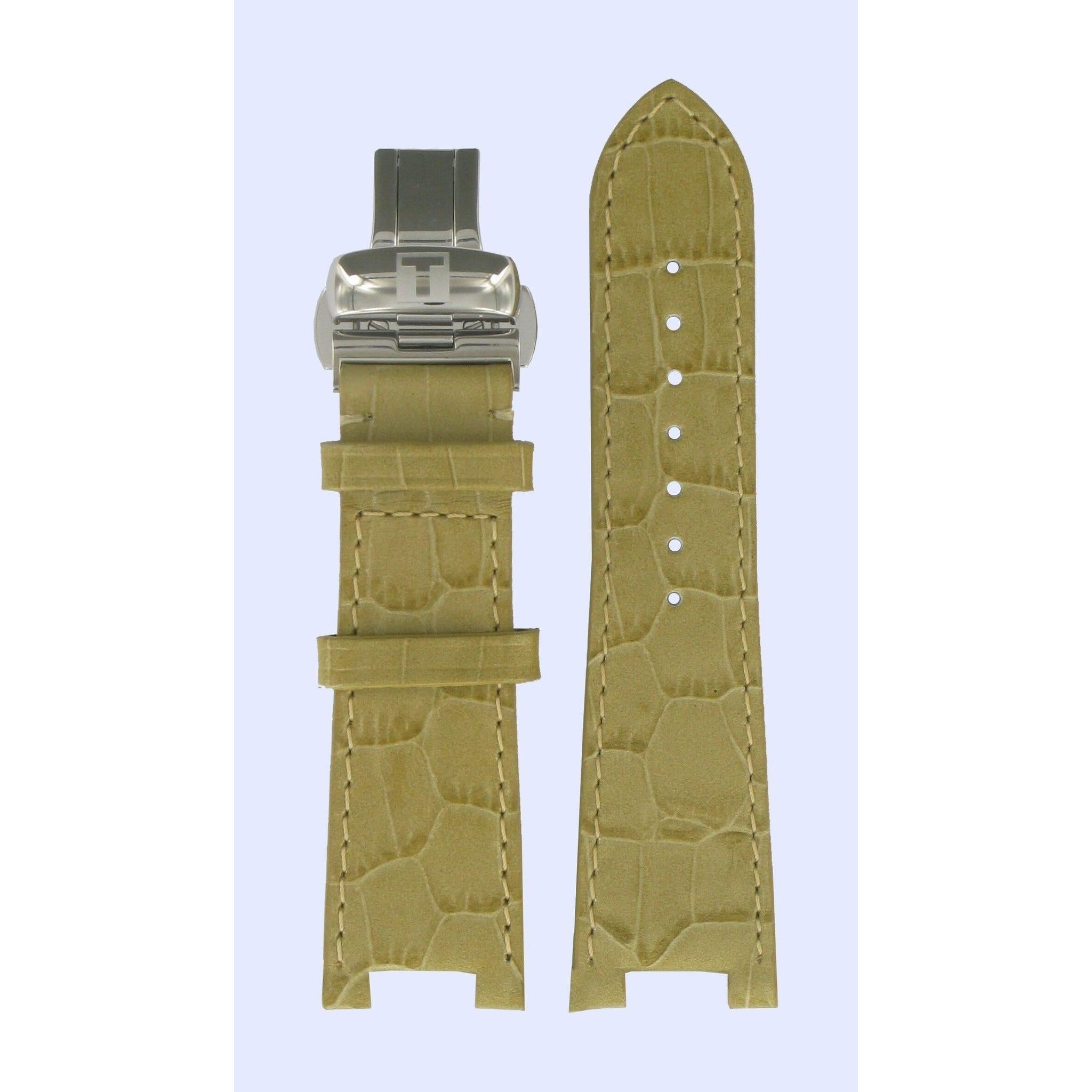 Tissot T032309A Watch Band T600027489 Beige Leather 11 mm My - T - Watch Plaza