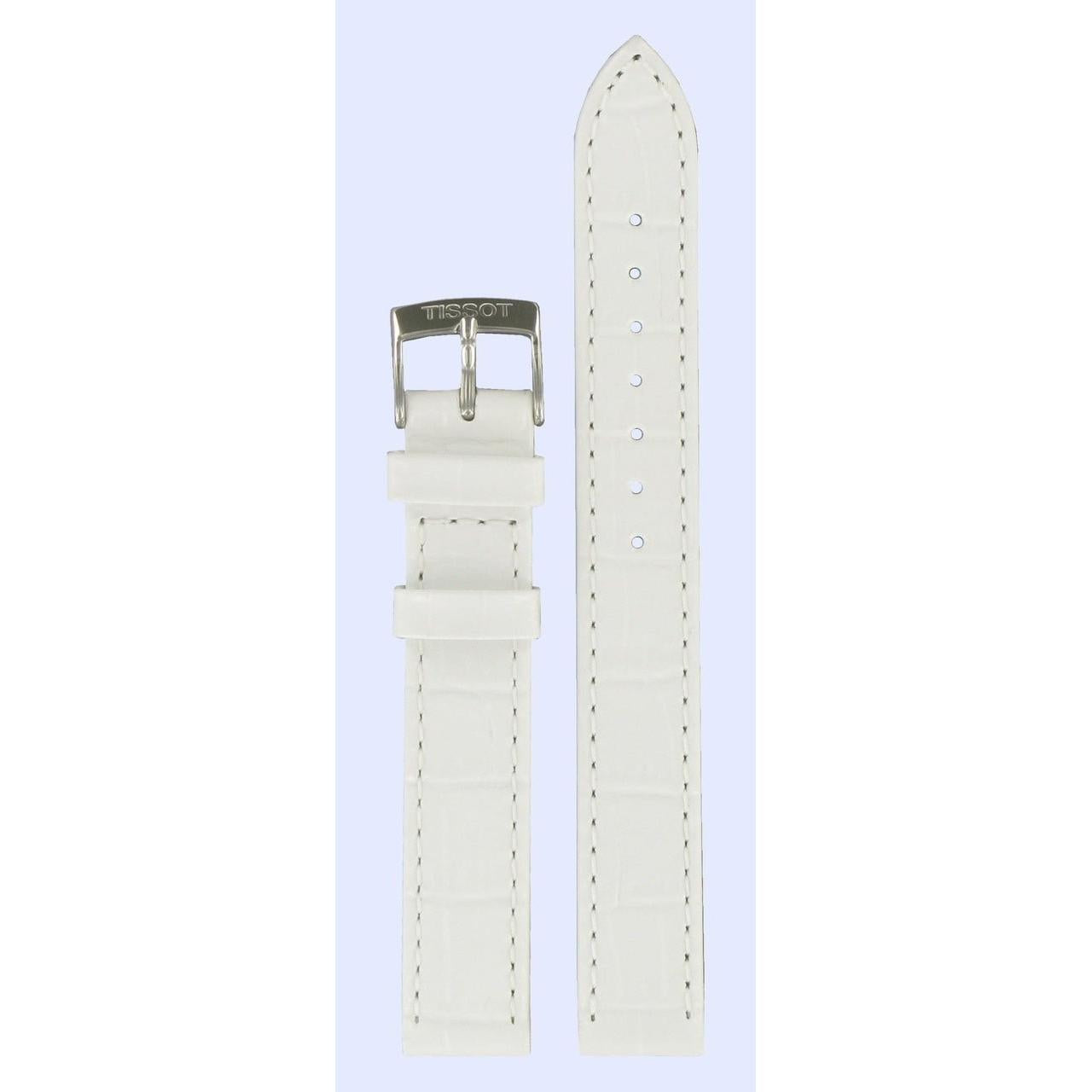 Tissot T033210A Watch Band T600027943 White Leather 14 mm Classic Dream - Watch Plaza