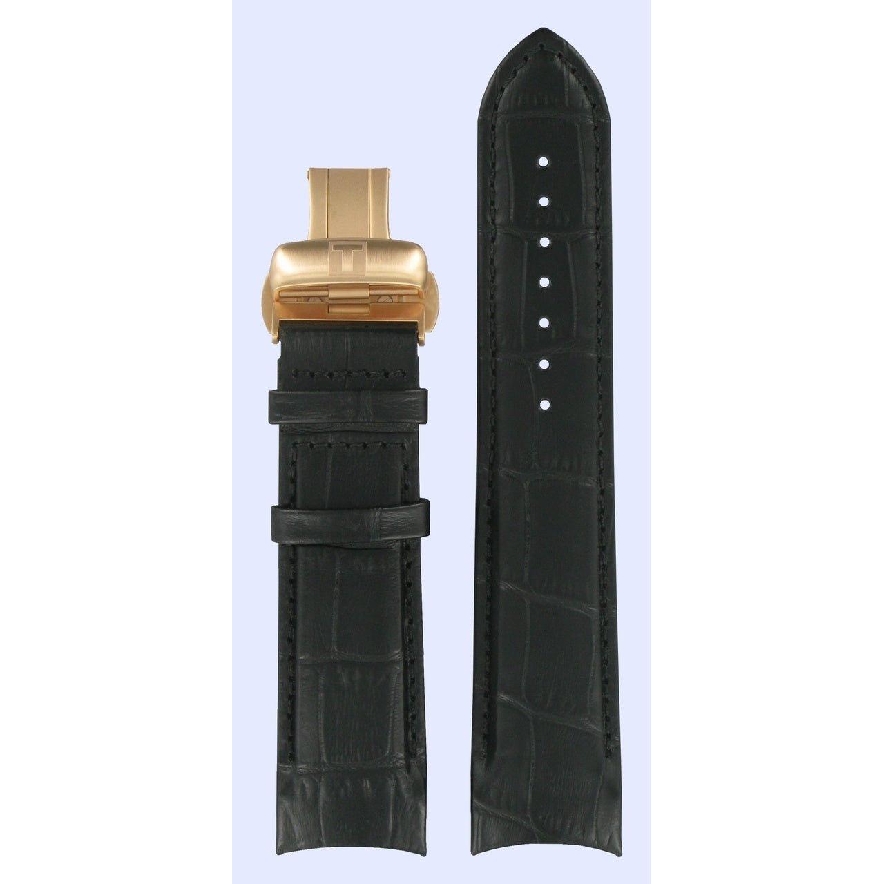 Tissot T035407A & T035428A Watch Band T600028557 Black Leather 22 mm Couturier - Watch Plaza