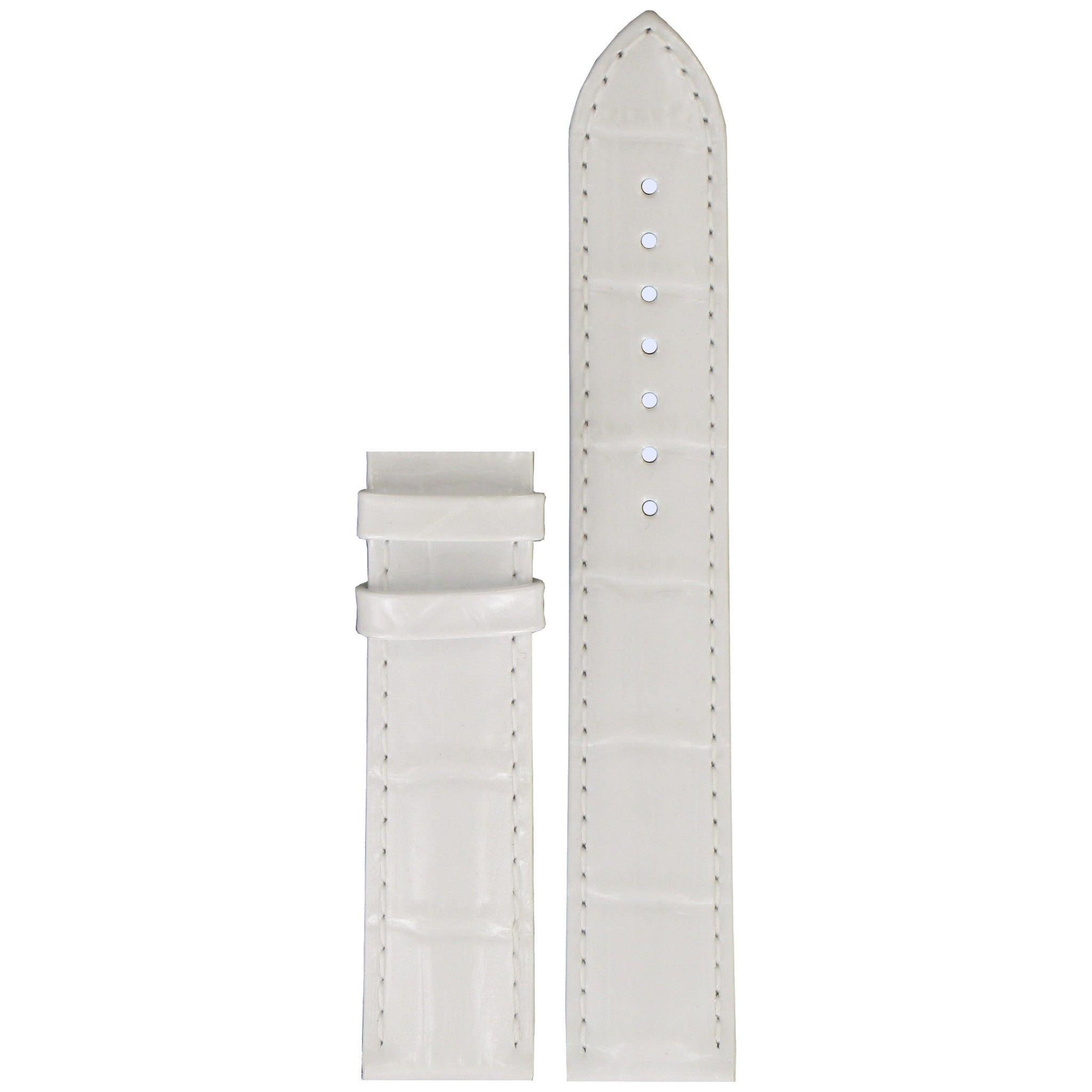 Tissot T055417A & T055410A - XL Watch Band T610032784 White Leather 19 mm PRC 200 - Watch Plaza