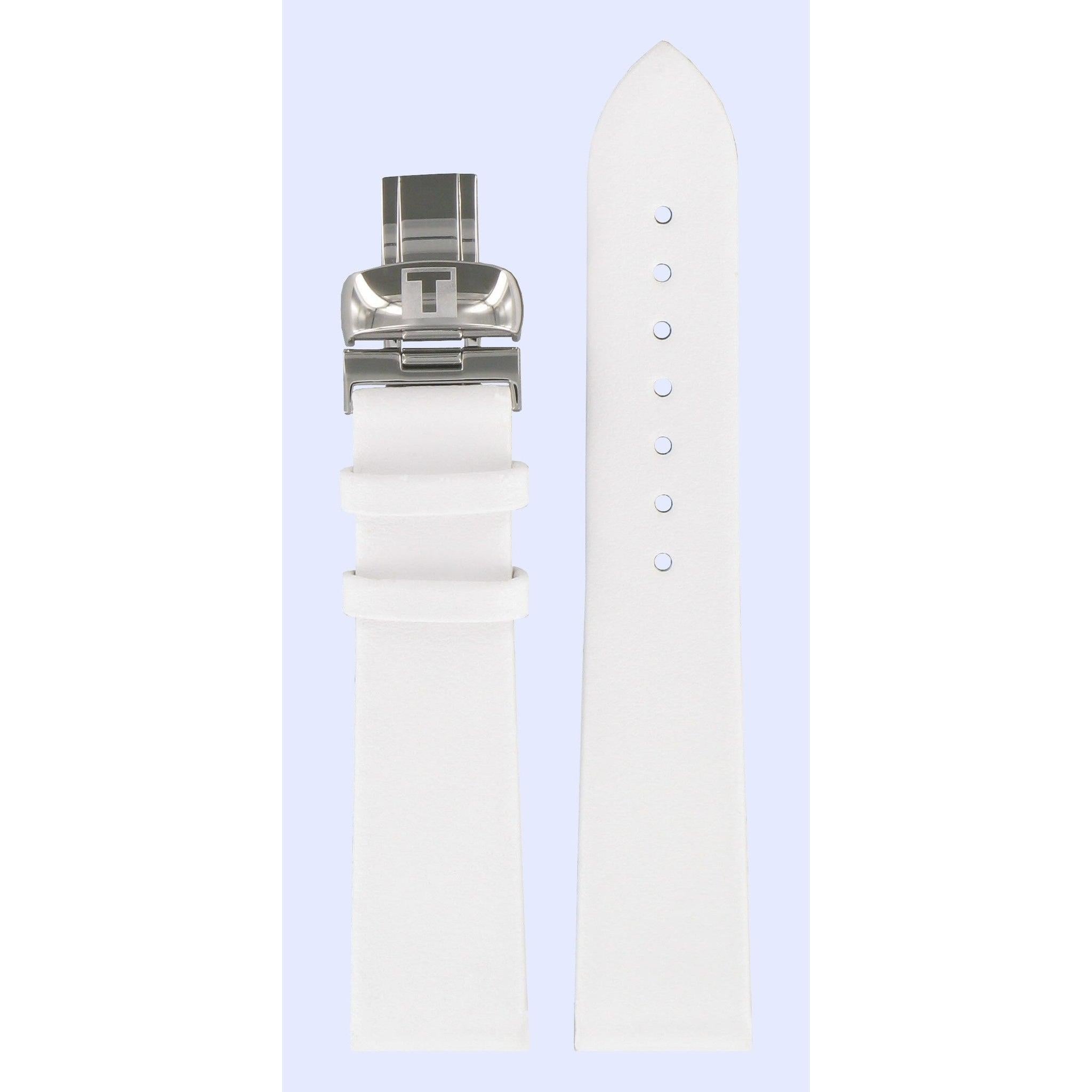 Tissot T11135571 T - Trend T11 Watch Band T600013548 White Leather 18 mm BellflHour - Watch Plaza