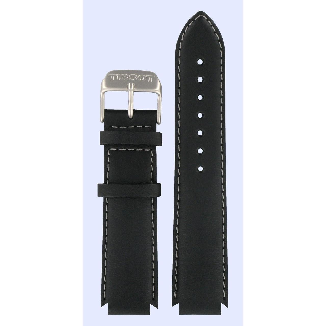 Tissot T1214 & T1215 XL Watch Band T600013437 Black Leather 22 mm Atollo - Watch Plaza