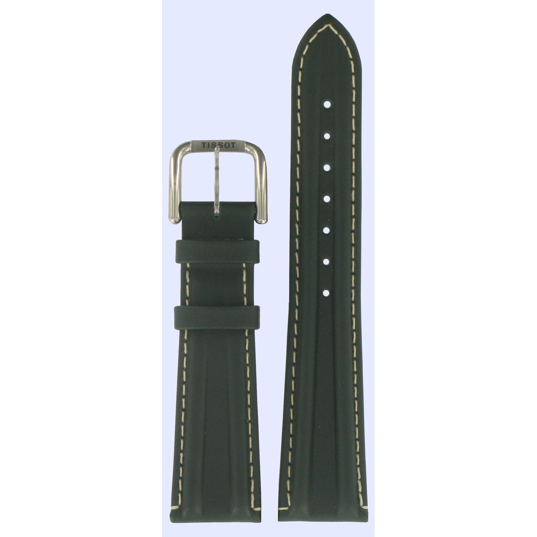 Tissot T1424 PR - 100 Watch Band T600013435 Green Leather 20 mm PR 100 - Watch Plaza