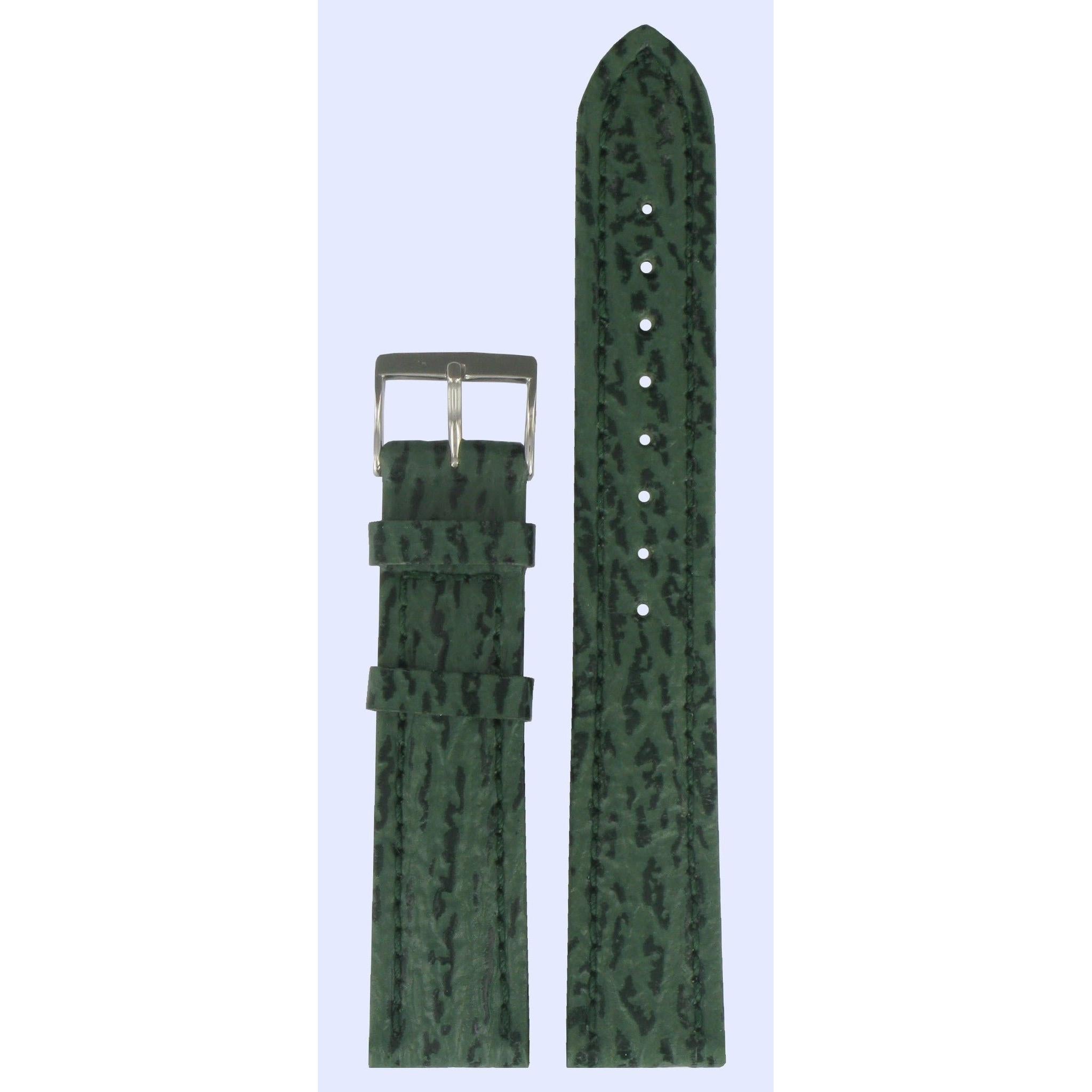 Tissot T21465171 Watch Band T600013171 Green Leather 18 mm PR 50 - Watch Plaza