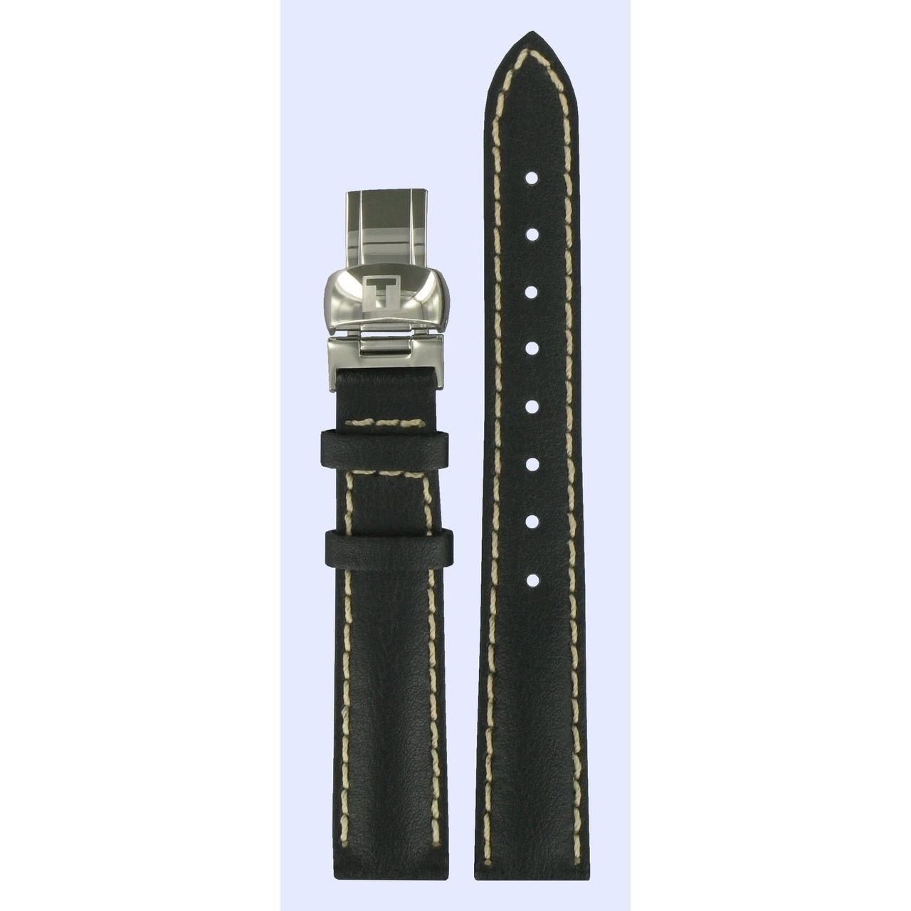 Tissot T22122161 Watch Band T600017097 Black Leather 14 mm PRC 100 - Watch Plaza