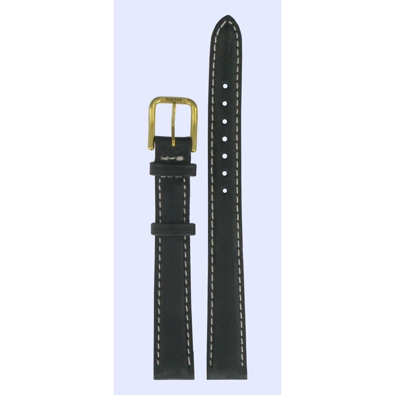 Tissot T27521121 Watch Band T600013336 Black Leather 12 mm PR 50 - Watch Plaza