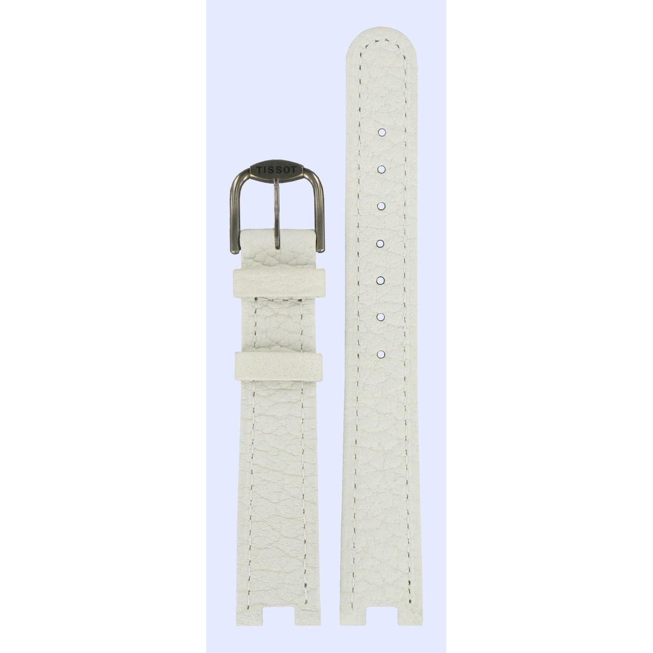 Tissot T51201100 & T51208110 Watch Band T600013522 White Leather 16 mm Rockwatch - Watch Plaza