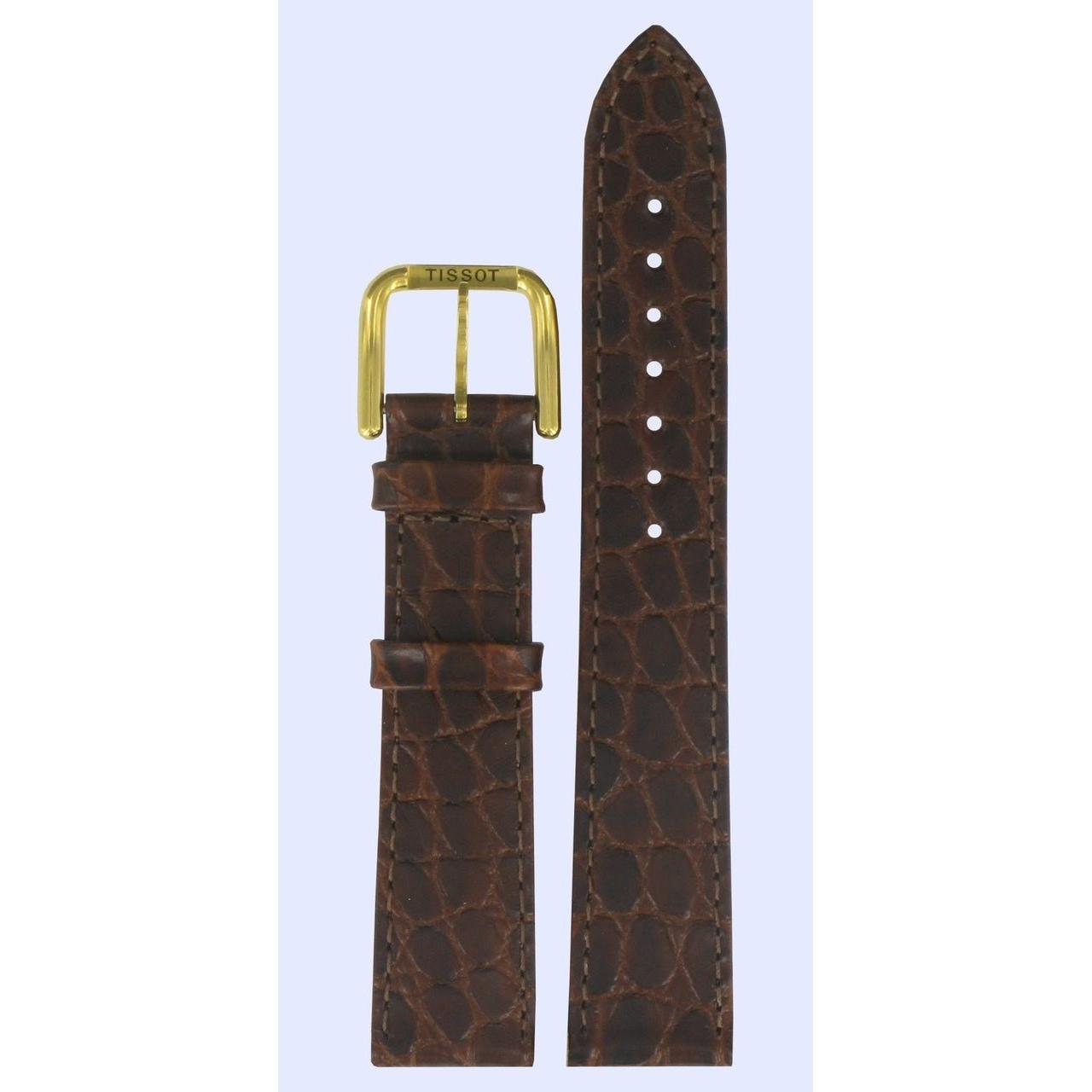 Tissot T525411A Watch Band T600013060 Brown Leather 18 mm Desire - Watch Plaza
