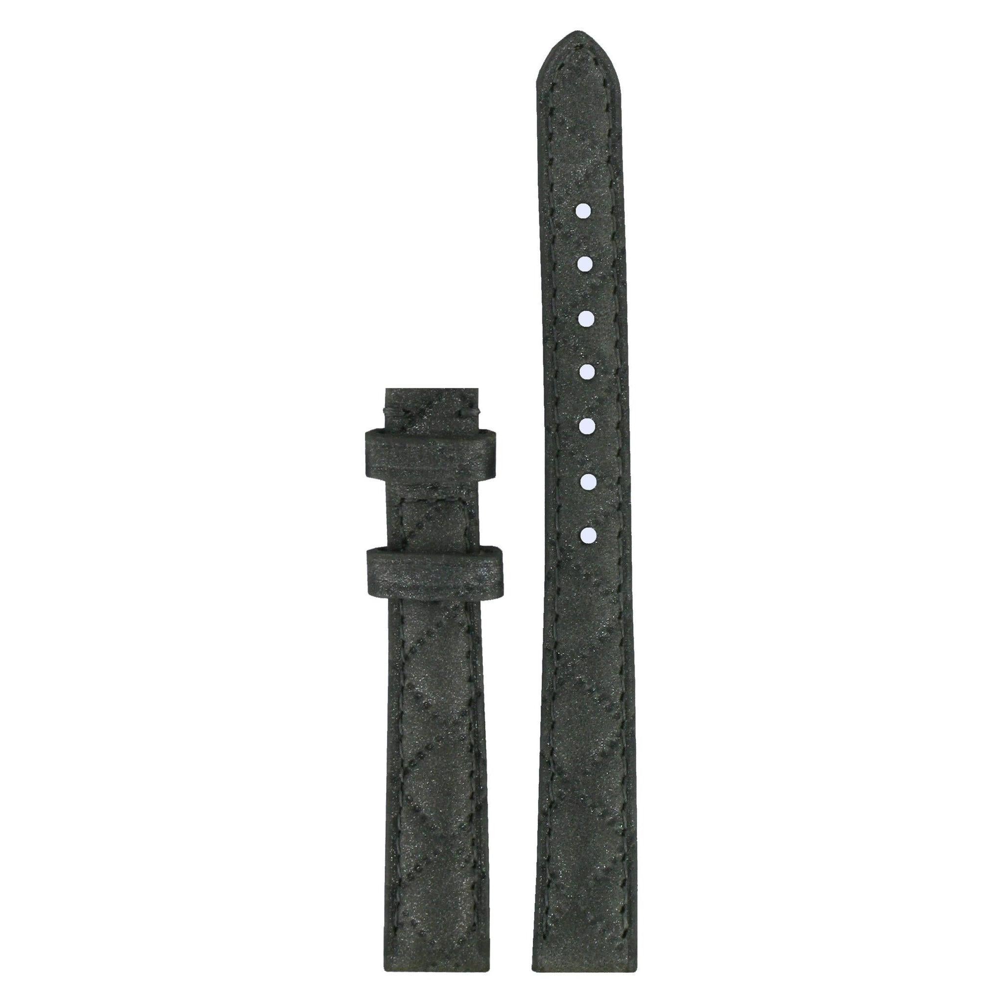 Tissot T58121531 Watch Band T610028225 Dark Gray Leather 12 mm Equi - T - Watch Plaza