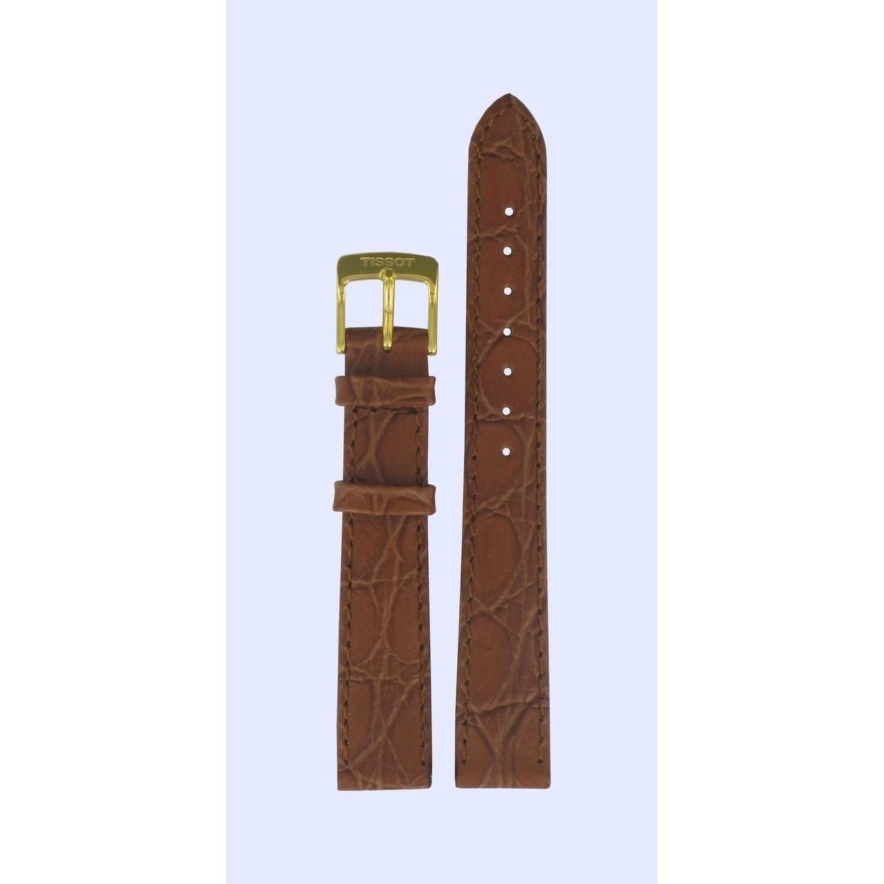 Tissot T7131 & T7121 Ely Watch Band T600013036 Brown Leather 14 mm Carson - Watch Plaza