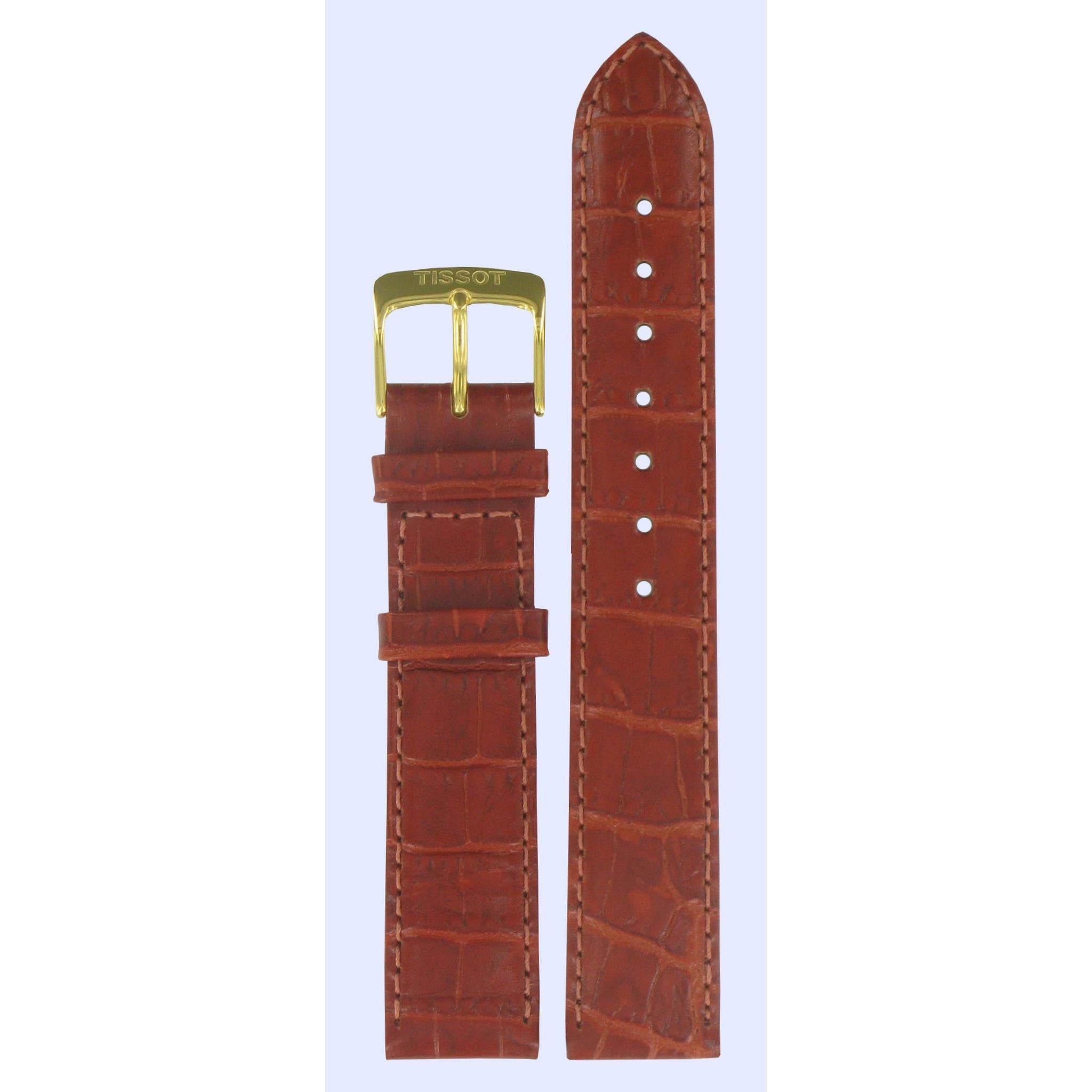 Tissot T71313721 Watch Band T600013553 Brown Leather 17 mm Gleendora - Watch Plaza
