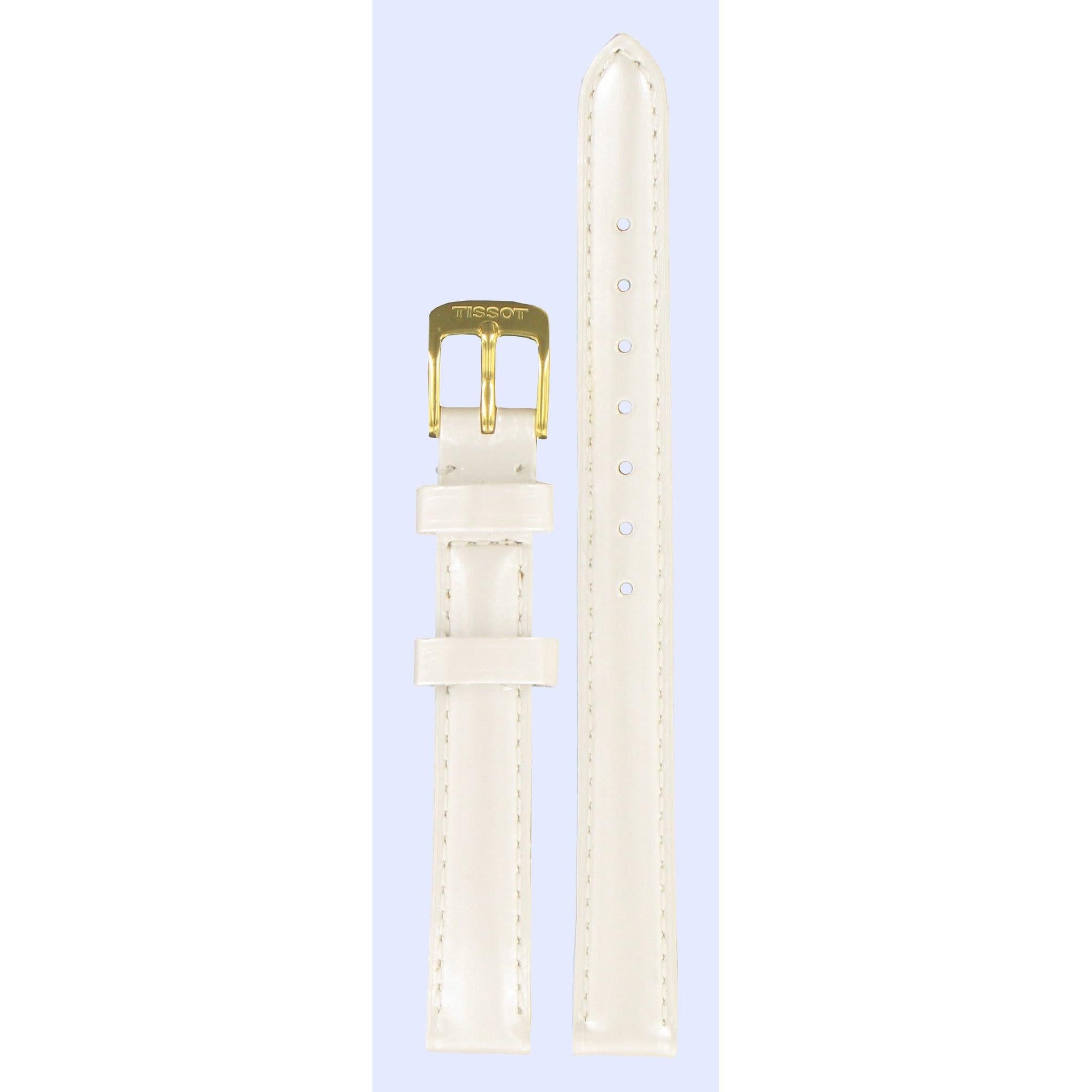Tissot T71314776 & T71334632 Water Lily Watch Band T600020862 White Leather 11 mm Rapunzel - Watch Plaza