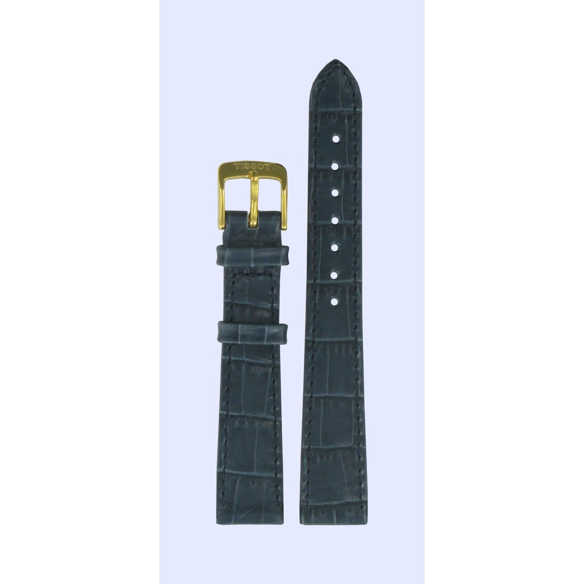 Tissot T71.3.308 T - Gold Watch Band T600013011 Blue Leather 15 mm New Helvetia - Watch Plaza