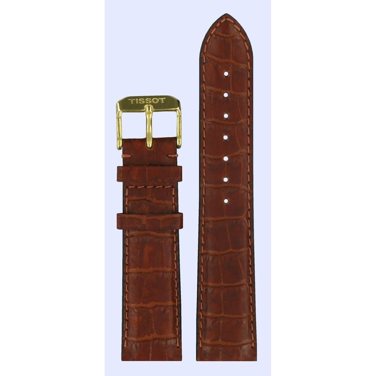 Tissot T7134 Bridgeport XL Watch Band T600013528 Brown Leather 20 mm Carson - Watch Plaza