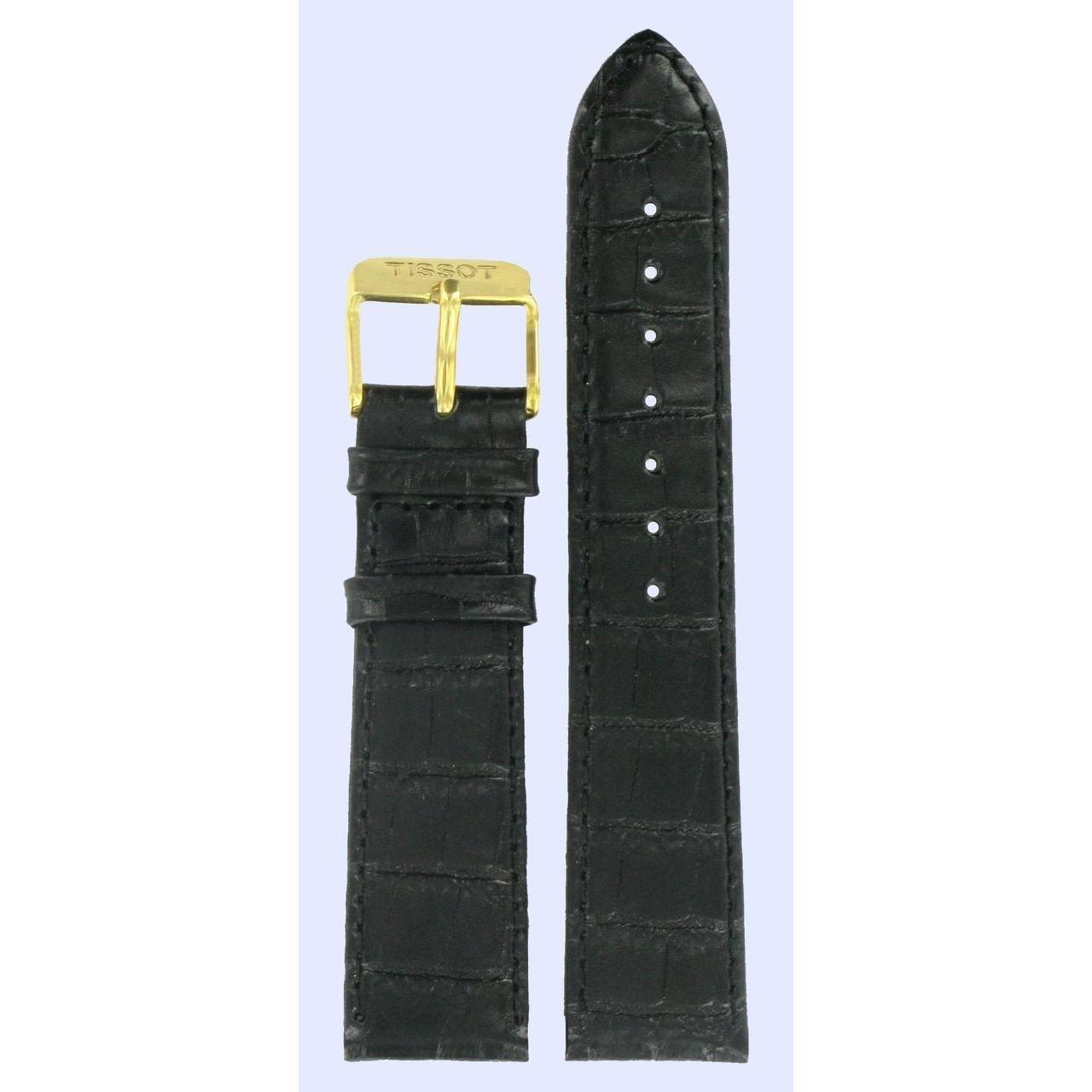 Tissot T7135, T7136 & T907410 Oroville Watch Band T600013485 Black Leather 20 mm Sunland - Watch Plaza