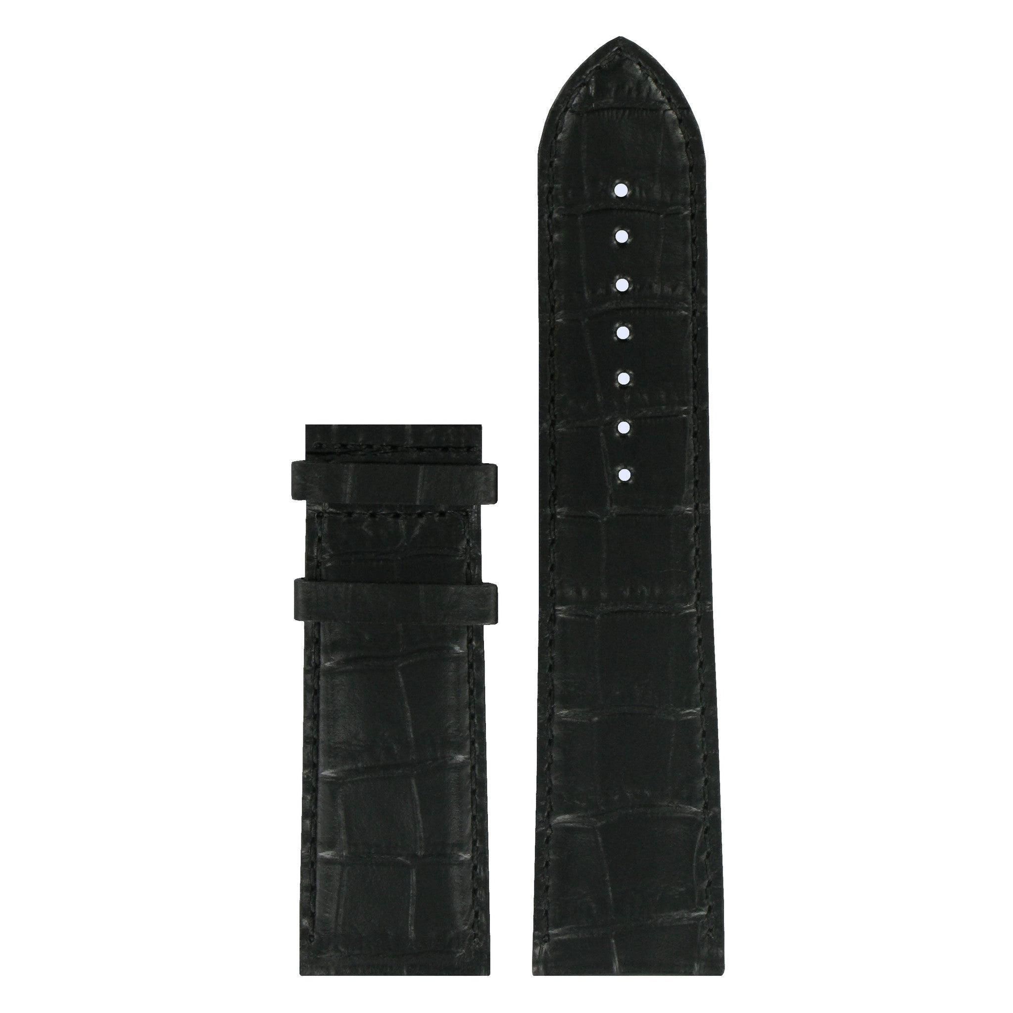 Tissot T911535A Watch Band T610031923 Black Leather 24 mm New Helvetia - Watch Plaza