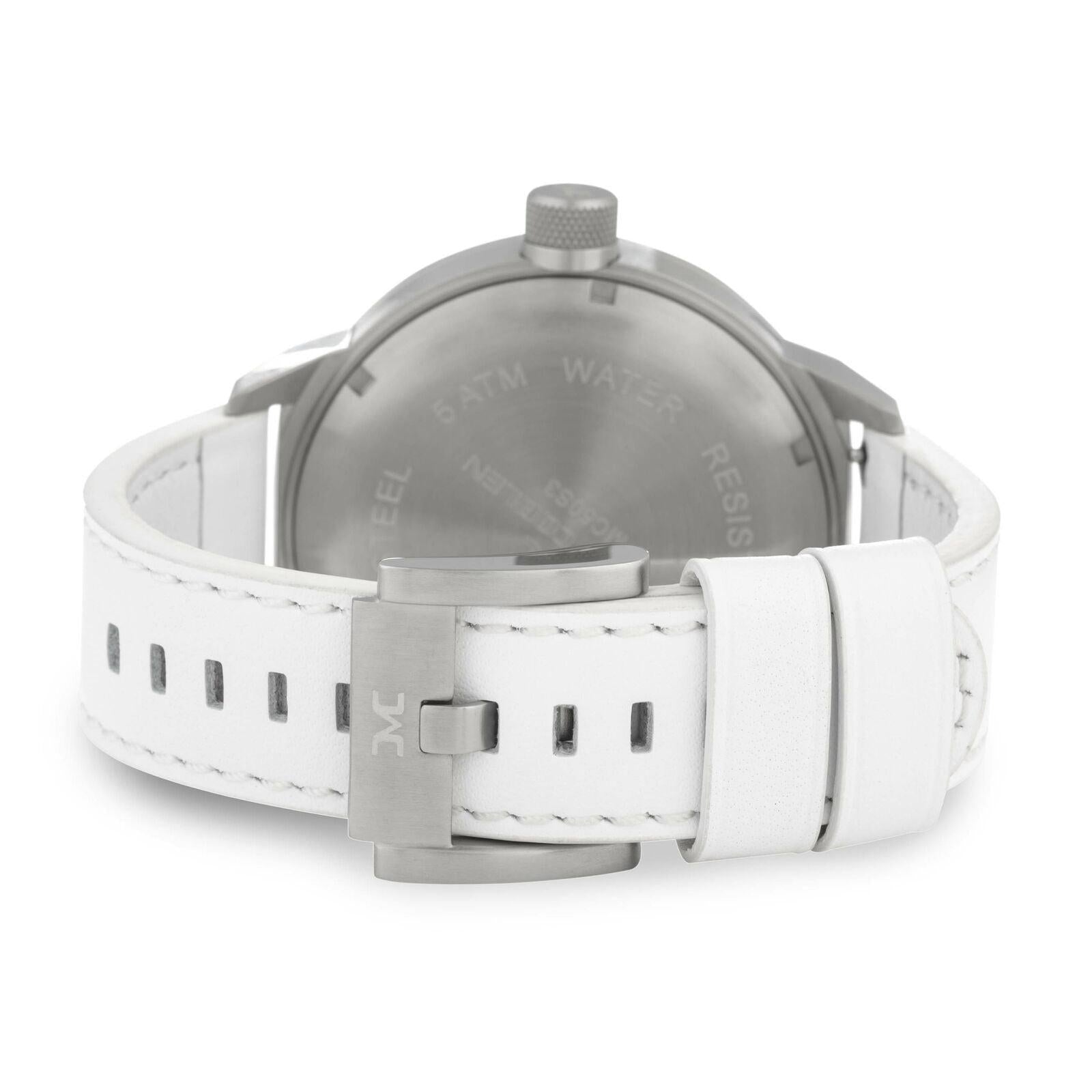 TW - Steel men's watch Marc Coblen TWMC44 white leather strap 50mm case - Watch Plaza