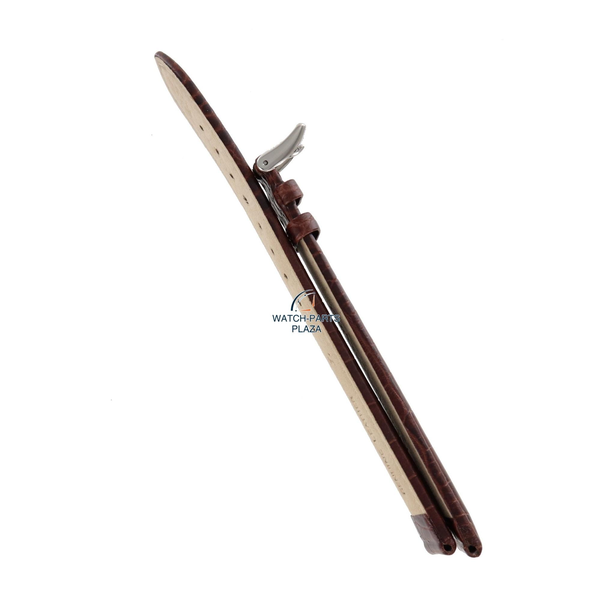 Watch Band AR0204 XL Emporio Armani brown genuine leather strap 18mm - Watch Plaza